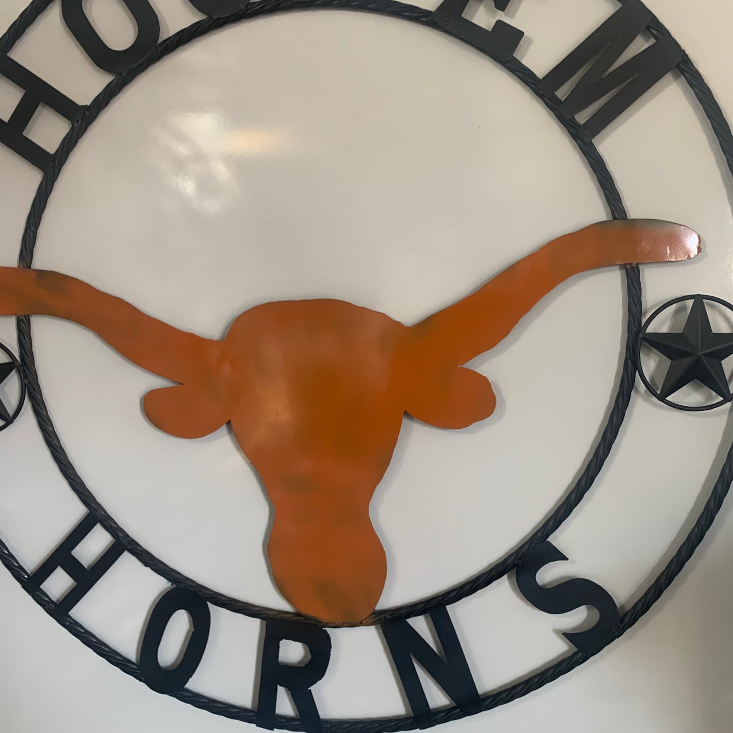 HOOKEM HORNS WITH LONE STAR TEXAS LONGHORNS HOOK EM METAL CUSTOM VINTAGE CRAFT WALL ART TEAM SIGN HANDMADE