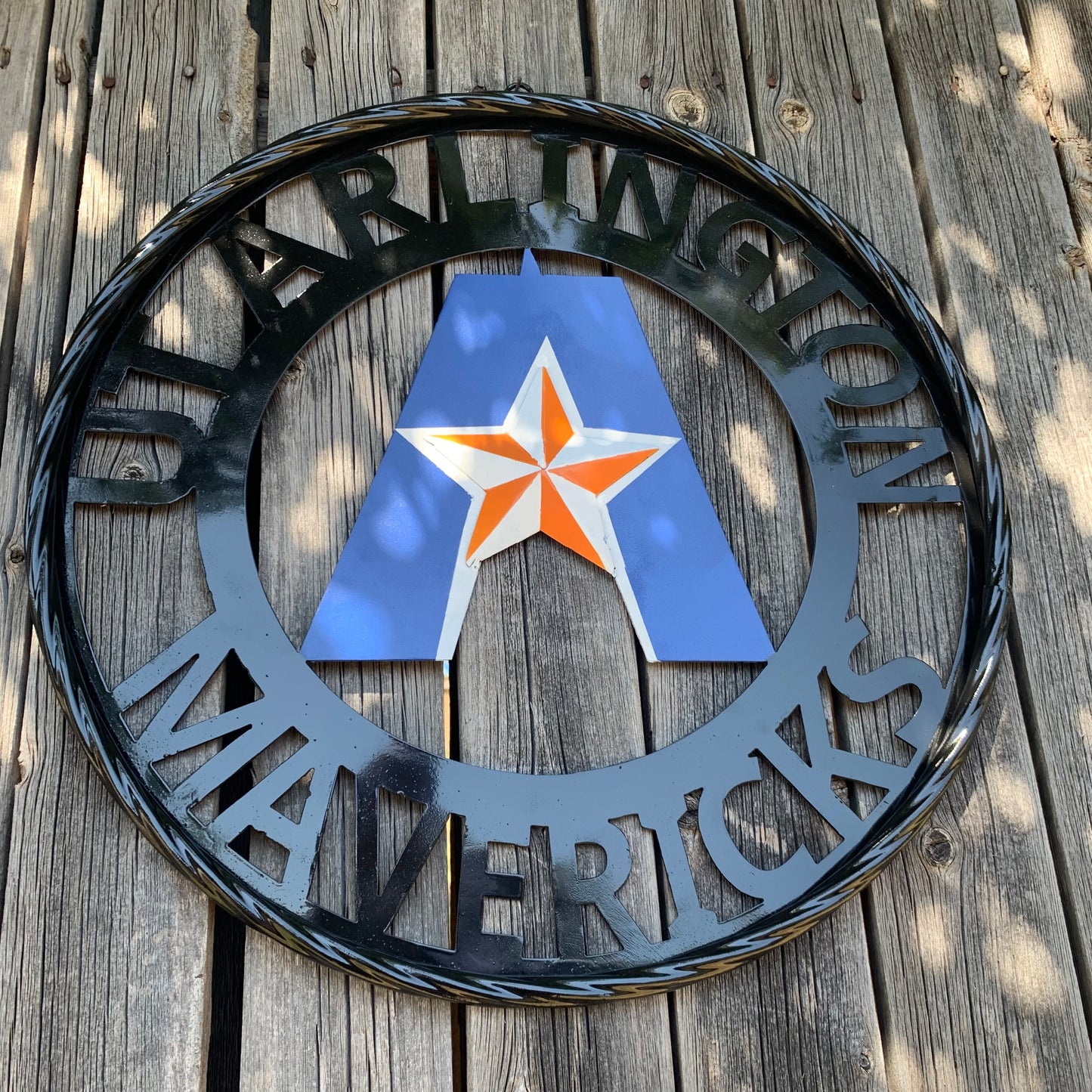 UTA ARLINGTON CUSTOM METAL VINTAGE CRAFT TEAM SIGN WESTERN HOME DECOR HANDMADE