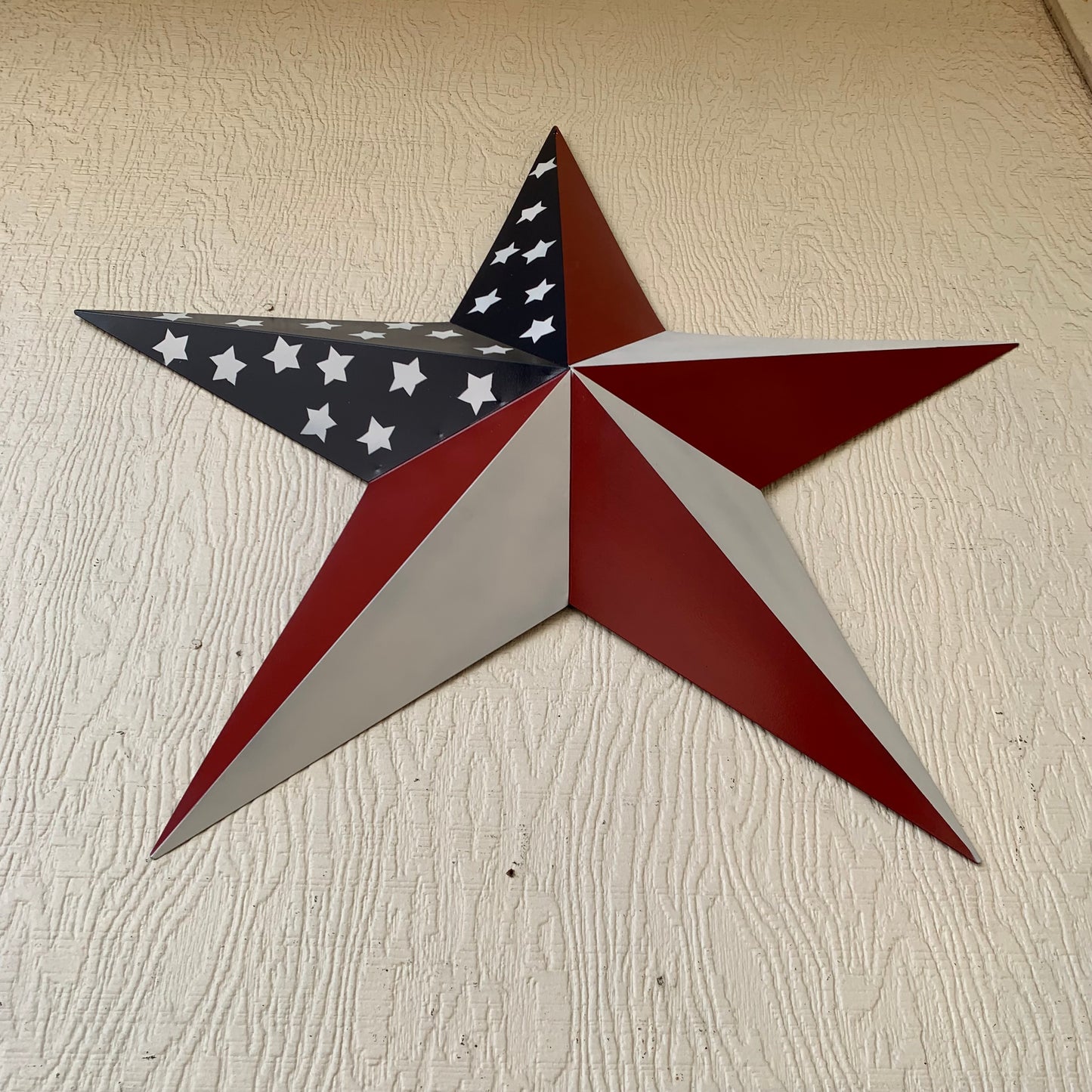 USA FLAG STAR STYLE# 5 RED WHITE & BLUE AMERICANA METAL BARN STAR WALL ART HANDMADE TO ORDER NEW #EH13380