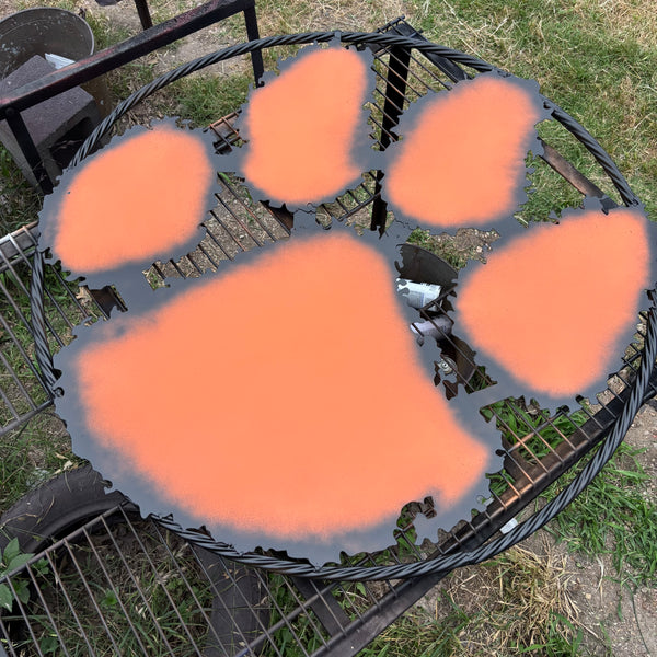 CLEMSON TIGERS PAW CUSTOM METAL VINTAGE CRAFT SIGN WALL ART TEAM SIGN ORANGE HANDMADE STYLE# 2 #EH12745