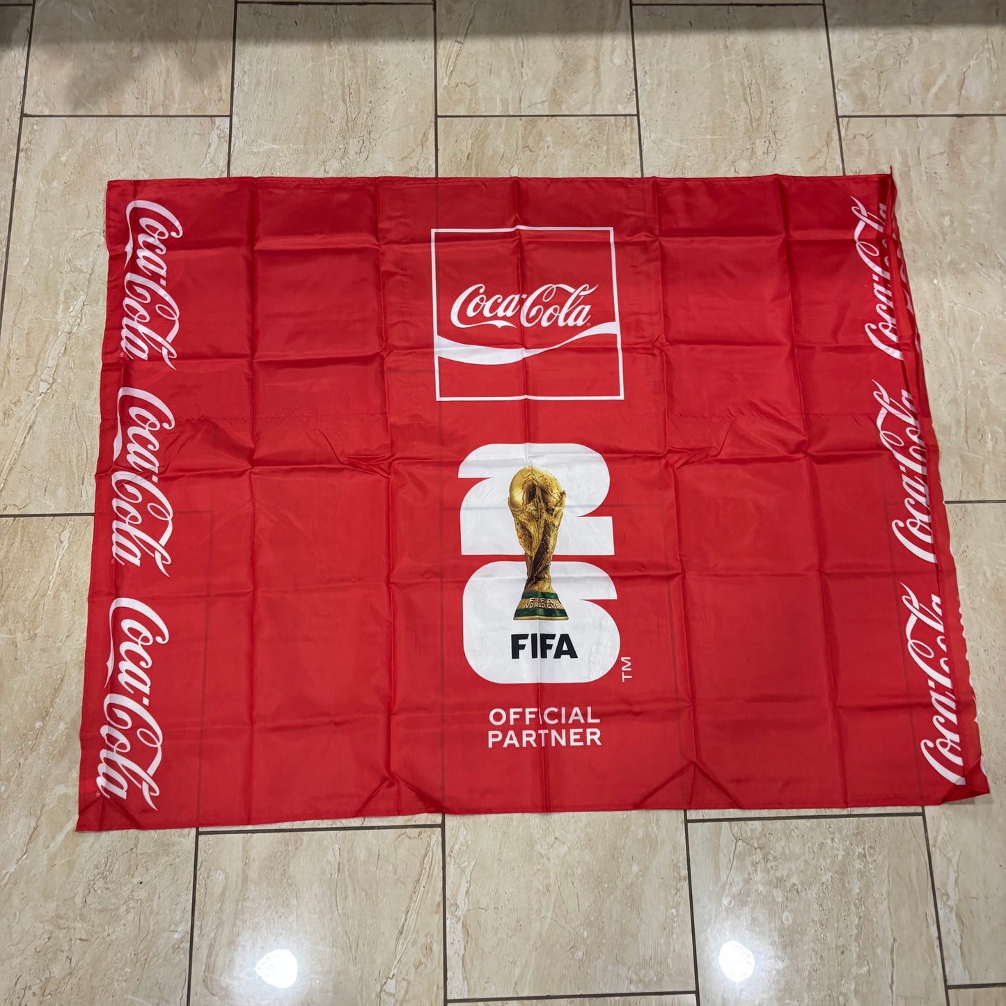 FIFA WORLD CUP 2026 COCACOLA FLAG 3ft x 4ft GENUINE LICENSES WESTEEN HOME DECOR  #EH13731