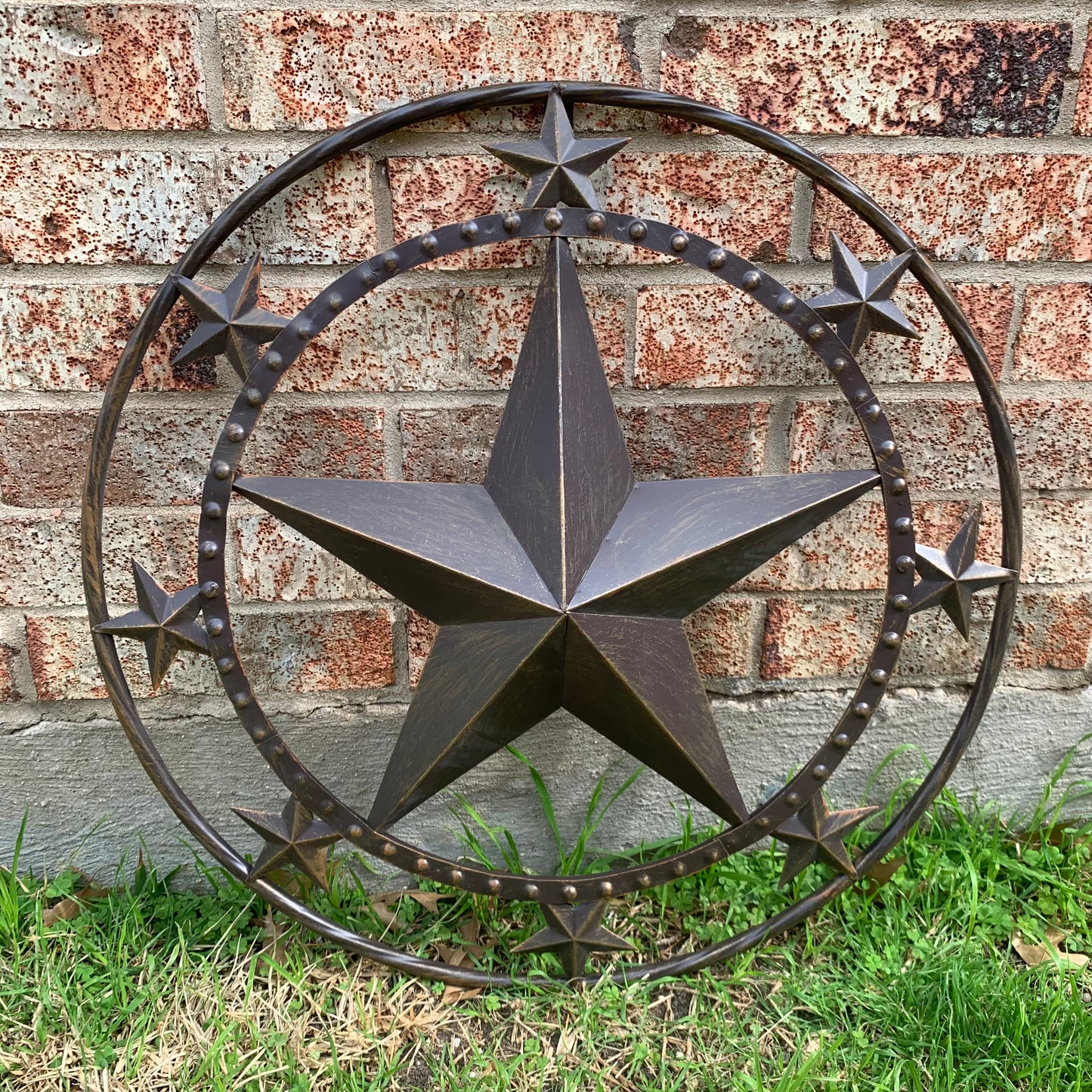 24" MULTI STAR BEADED COLIBROX BARN STAR METAL LONESTAR WESTERN HOME DECOR HANDMADE RUSTIC DARK BRONZE NEW