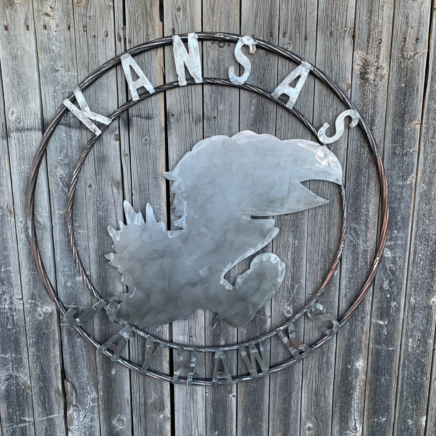KANSAS JAYHAWKS RAW CUSTOM METAL VINTAGE CRAFT SIGN UNPAINTED TEAM HANDMADE