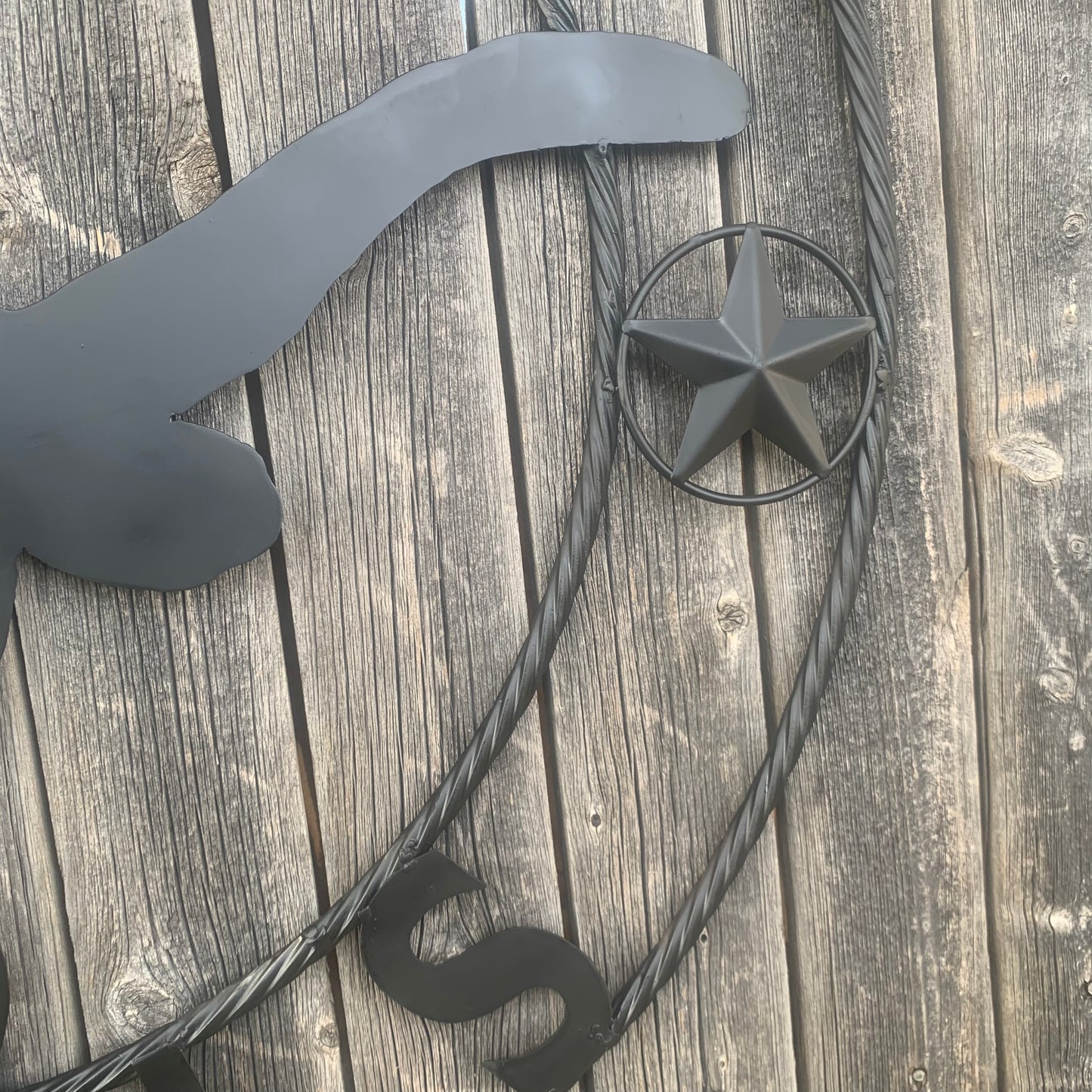 HOOKEM HORNS WITH LONE STAR TEXAS LONGHORNS HOOK EM BLACK METAL CUSTOM VINTAGE CRAFT WALL ART TEAM SIGN HANDMADE