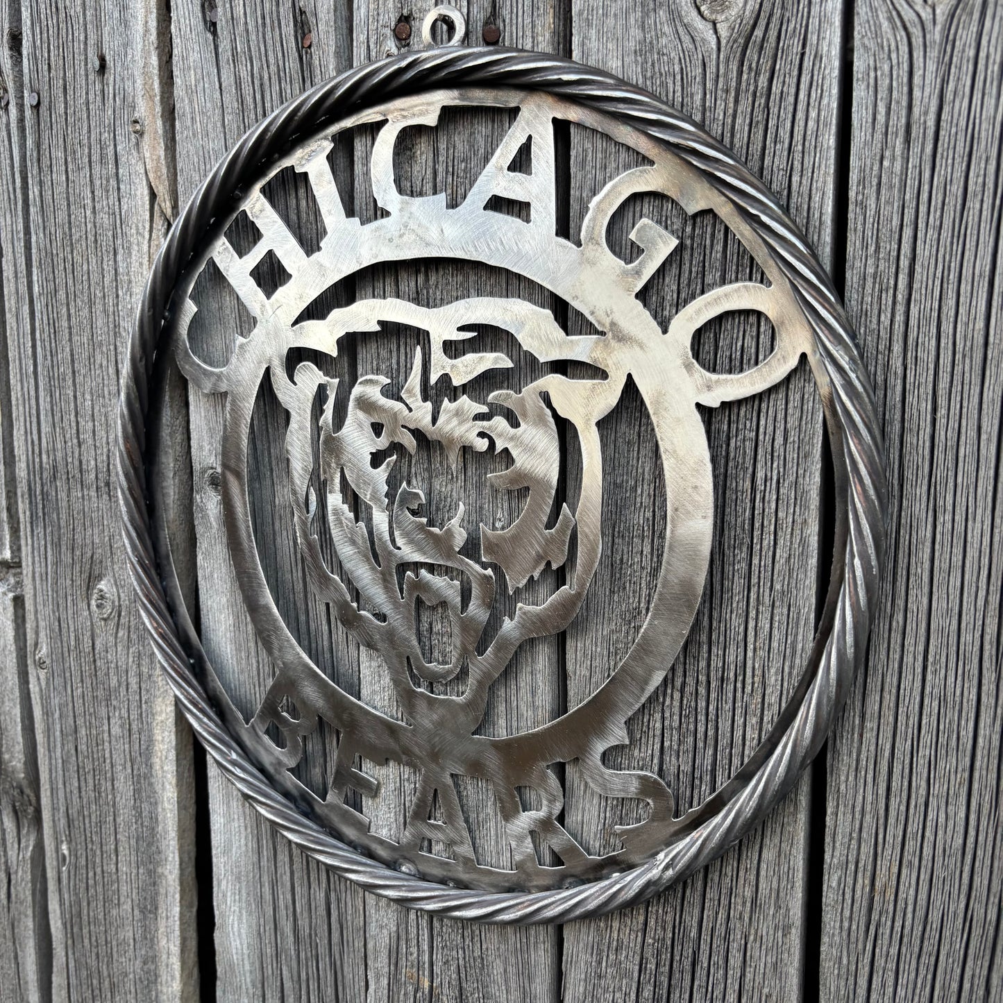 CHICAGO BEARS CUSTOM RAW METAL VINTAGE CRAFT SIGN TEAM HANDMADE STYLE# 3