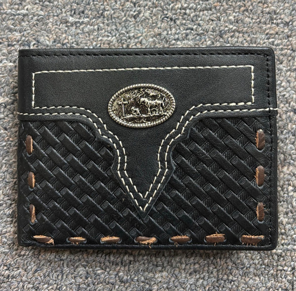 5" MEN'S COWBOY PRAYER BLACK WALLET GENUINE LEATHER BIFOLD WESTERN STYLE WALLET NEW