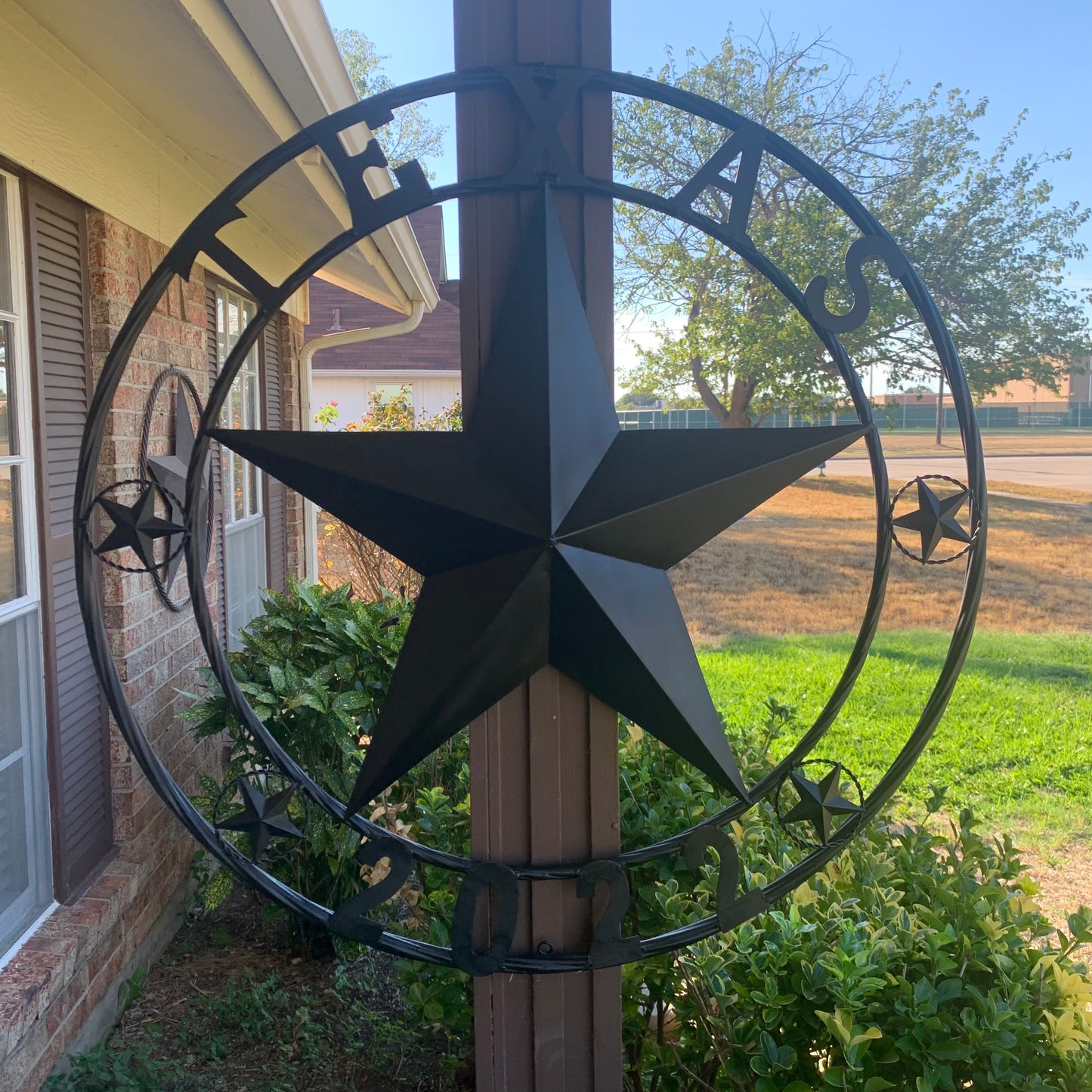TEXAS 2022 STYLE CUSTOM NAME STAR BARN METAL LONE STAR 3d TWISTED ROPE RING WESTERN HOME DECOR RUSTIC  BLACK HANDMADE 24",32",34",36",40",42",44",46",50"