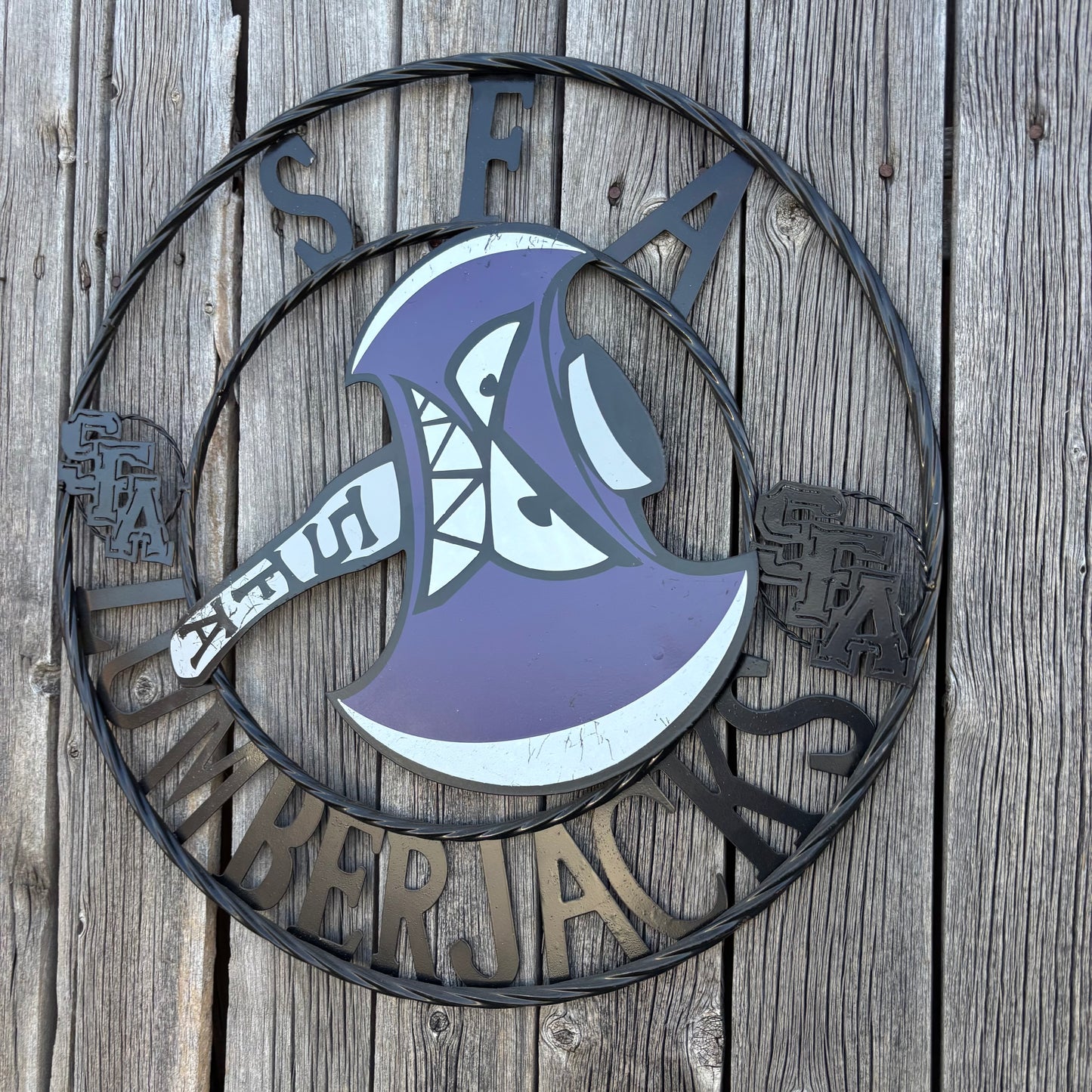 SFA LUMBERJACKS CUSTOM METAL VINTAGE CRAFT SIGN WALL ART TEAM SIGN HANDMADE