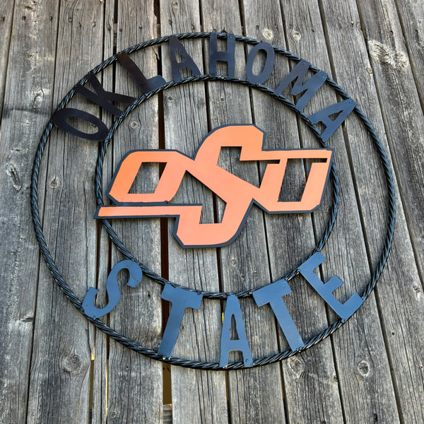 OSU OKLAHOMA STATE COWBOYS METAL CUSTOM VINTAGE TEAM WALL ART HANDMADE CRAFT SIGN