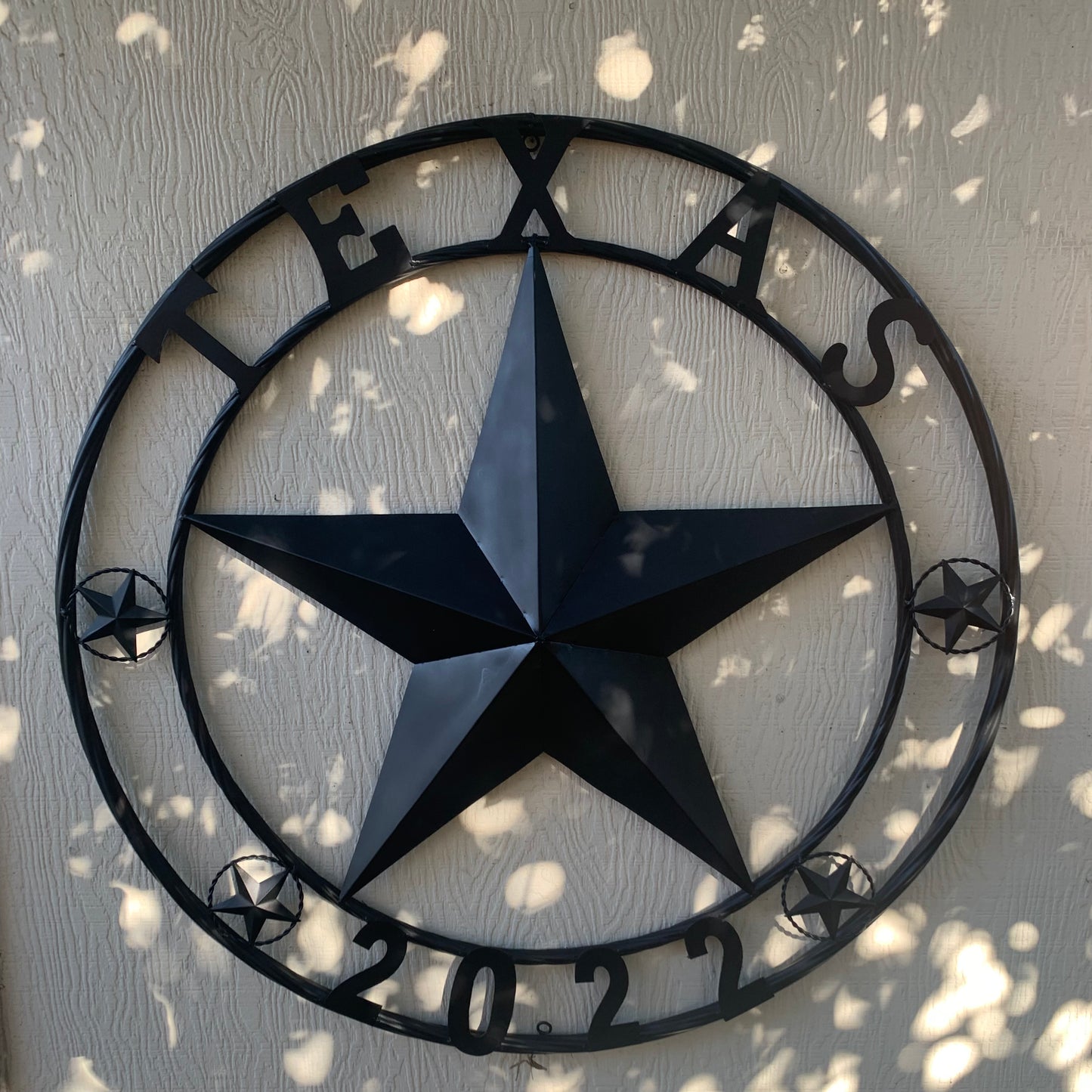TEXAS 2022 STYLE CUSTOM NAME STAR BARN METAL LONE STAR 3d TWISTED ROPE RING WESTERN HOME DECOR RUSTIC  BLACK HANDMADE 24",32",34",36",40",42",44",46",50"