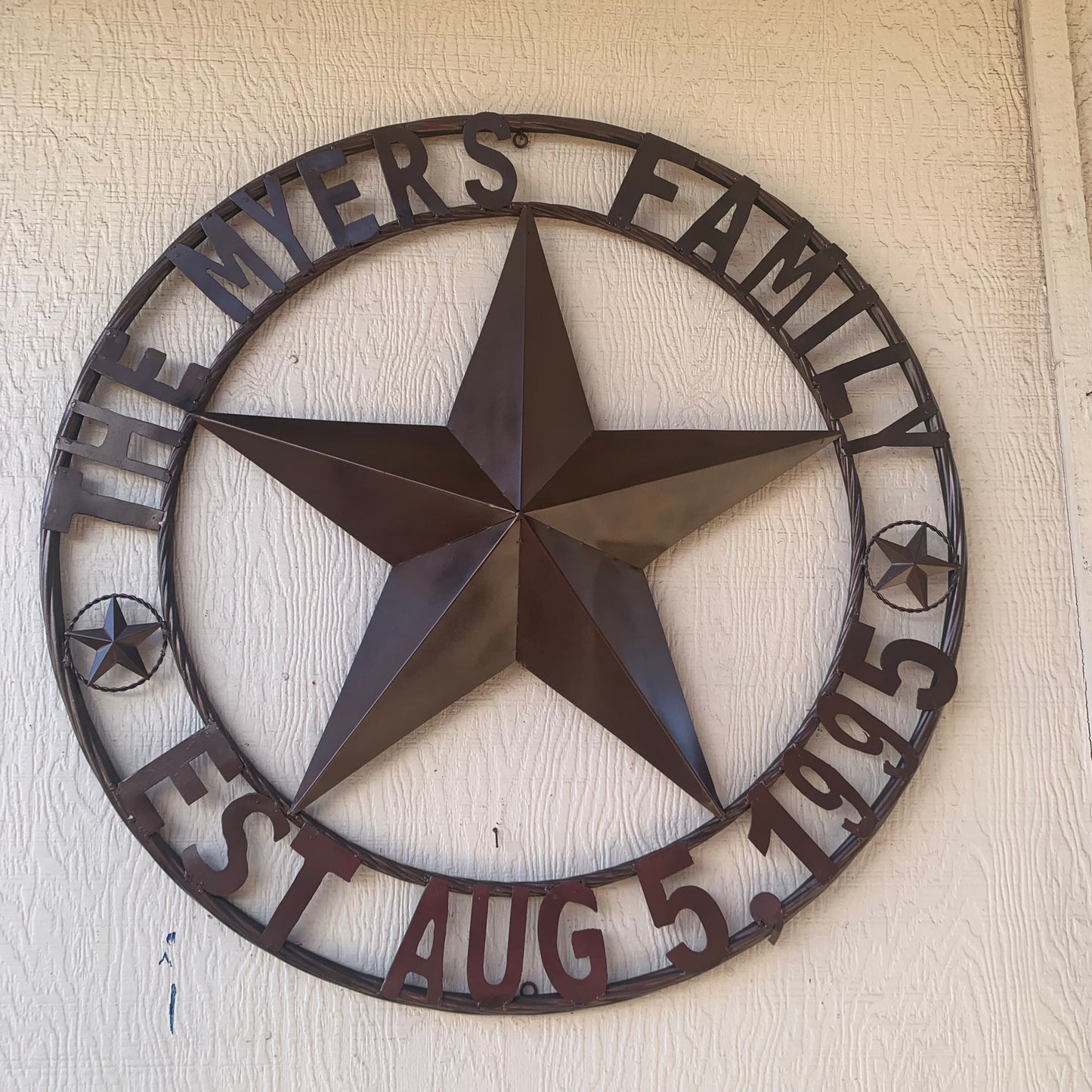 MYERS STYLE YOUR CUSTOM NAME STAR BARN STAR METAL LONE STAR WESTERN HOME DECOR RUSTIC BLACK HANDMADE 24",32",36",50"