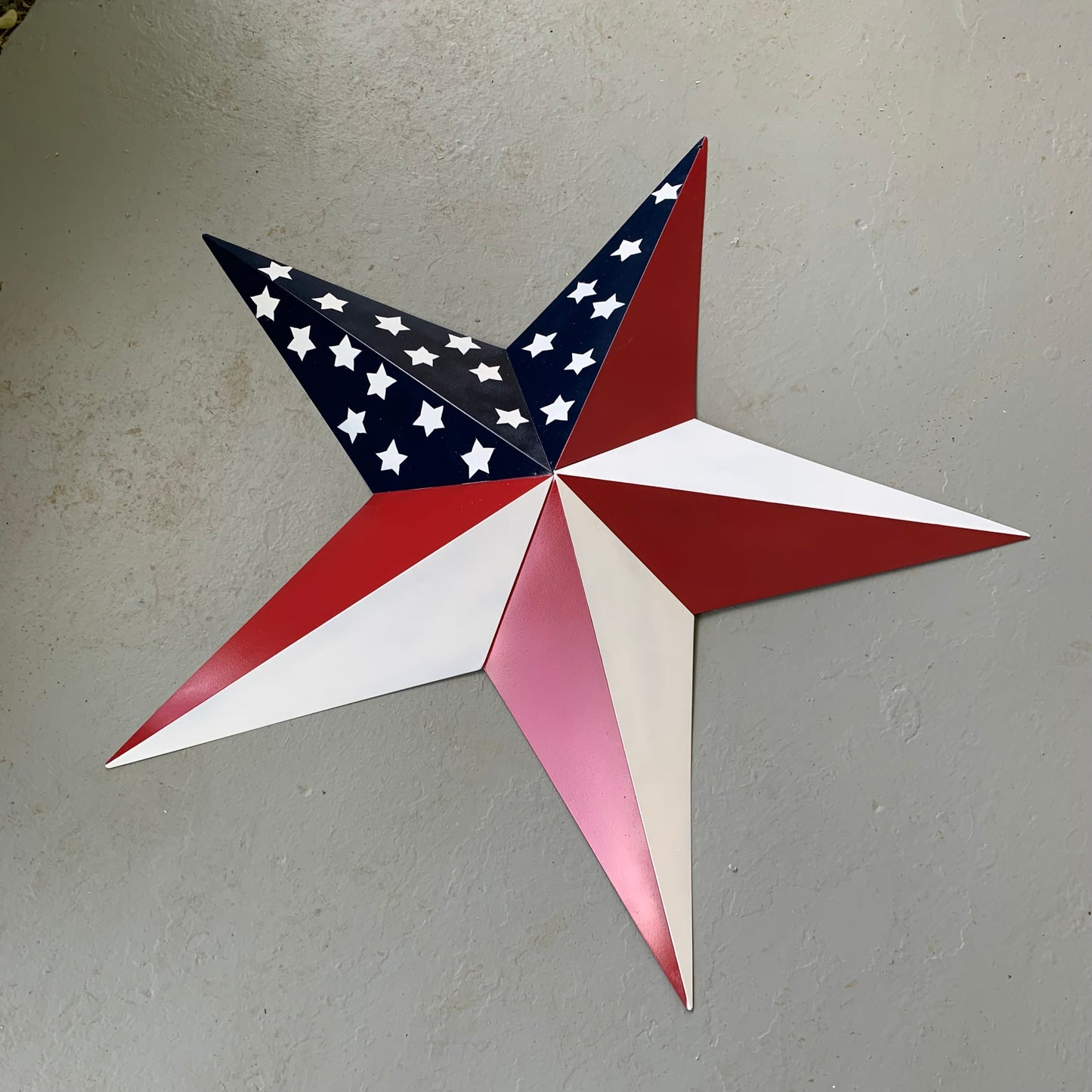 USA FLAG STAR STYLE# 5 RED WHITE & BLUE AMERICANA METAL BARN STAR WALL ART HANDMADE TO ORDER NEW #EH13380