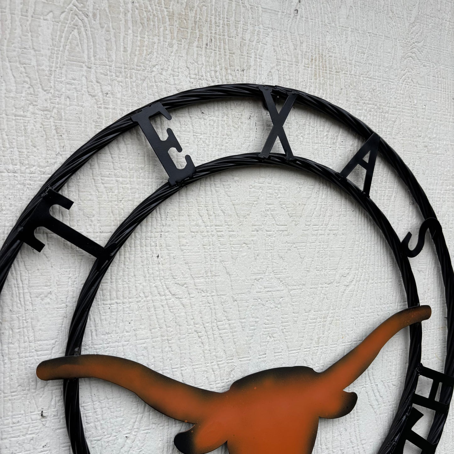 TEXAS FORT WORTH METAL SIGN LONGHORNS ORANGE WESTERN HOME DECOR HANDMADE