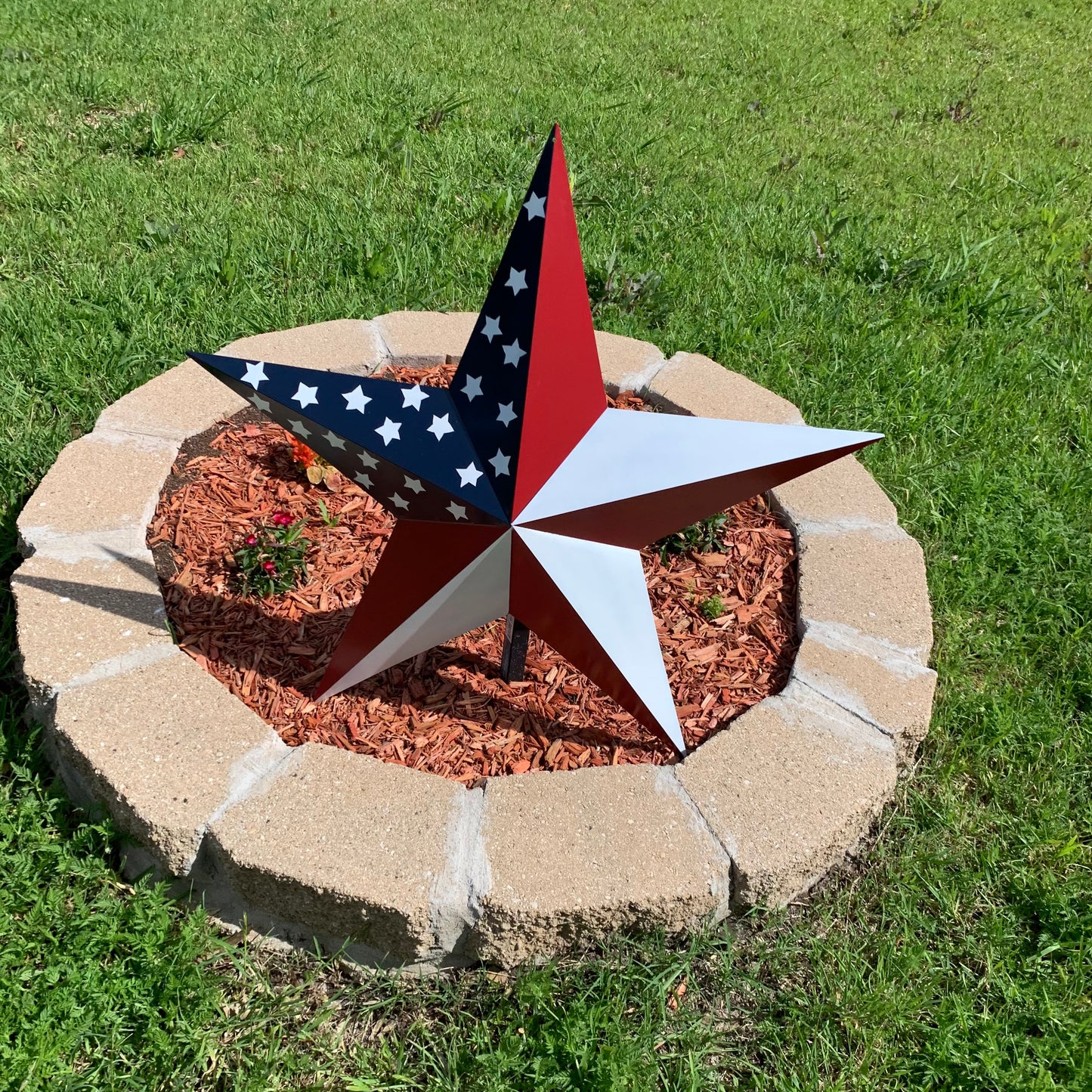 USA FLAG STAR STYLE# 5 RED WHITE & BLUE AMERICANA METAL BARN STAR WALL ART HANDMADE TO ORDER NEW #EH13380