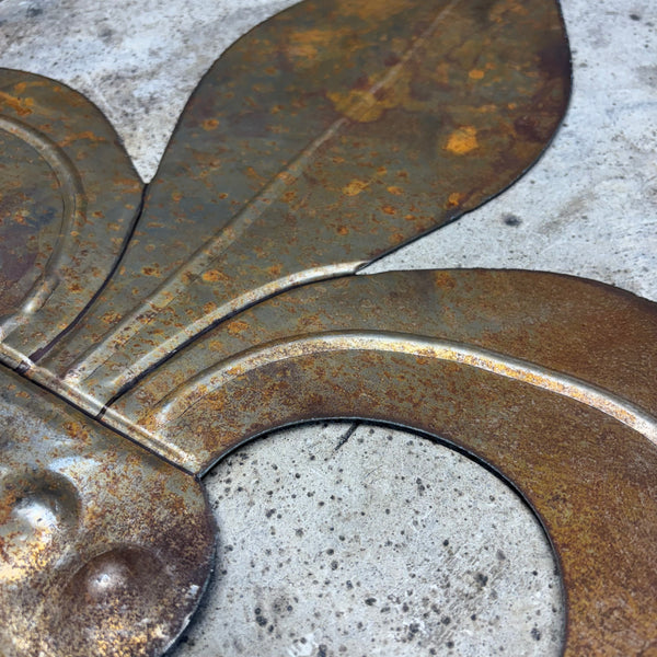 FLEUR DE LIS  CUSTOM RAW METAL UNPAINTED NO RING WALL ART SIGN WESTERN HOME DECOR HANDMADE NEW 12",18",24",32"