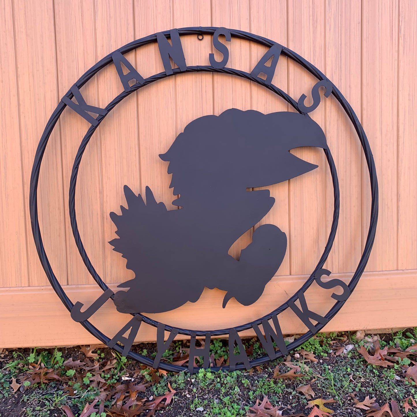 KANSAS JAYHAWKS BLACK CUSTOM METAL VINTAGE CRAFT SIGN WALL ART TEAM SIGN HANDMADE