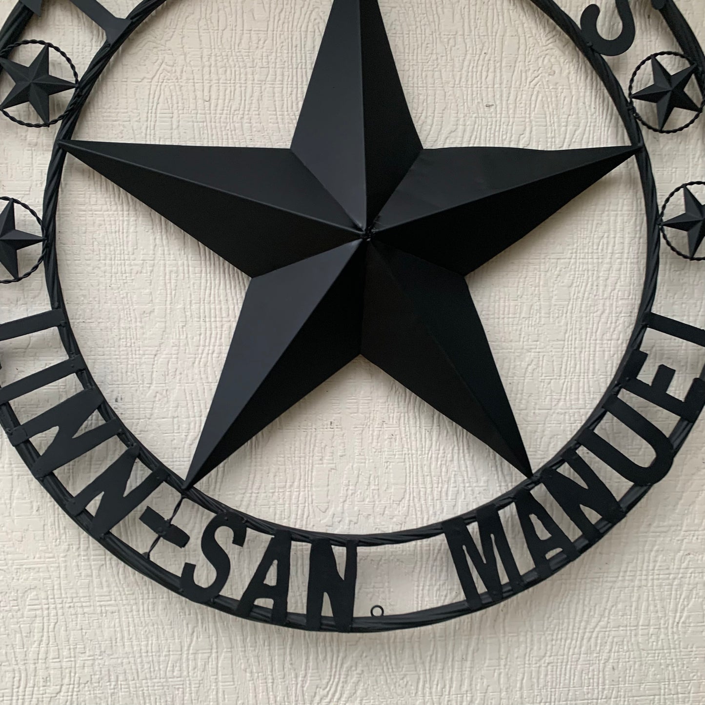 LINN SAN MANUEL STYLE YOUR CUSTOM NAME STAR METAL BARN LONE STAR 3d TWISTED ROPE RING WESTERN HOME DECOR HANDMADE NEW