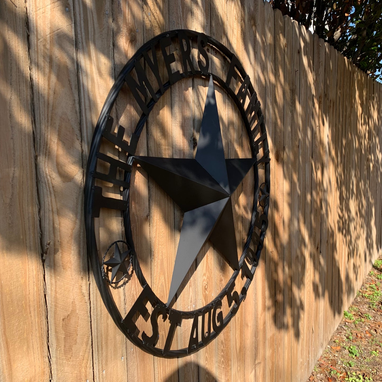 MYERS STYLE YOUR CUSTOM NAME STAR BARN STAR METAL LONE STAR WESTERN HOME DECOR RUSTIC BLACK HANDMADE 24",32",36",50"