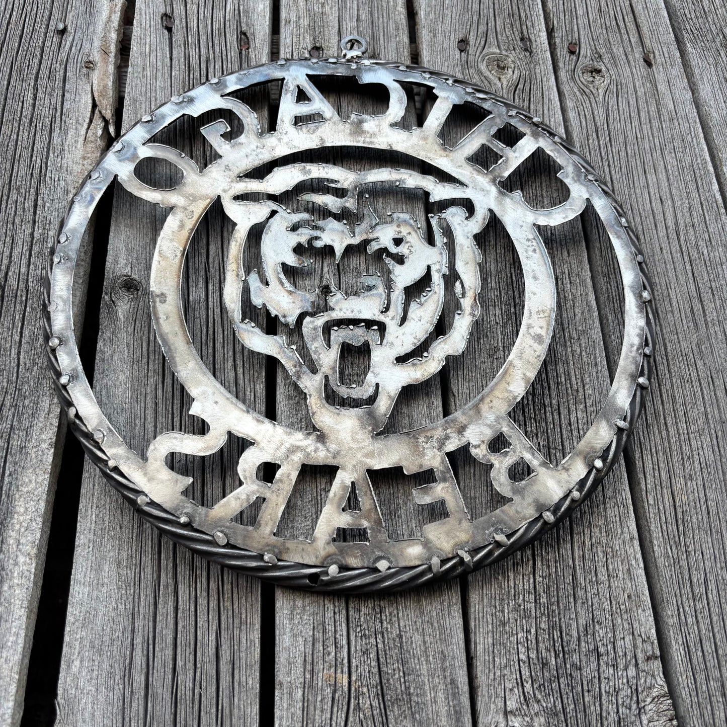 CHICAGO BEARS CUSTOM RAW METAL VINTAGE CRAFT SIGN TEAM HANDMADE STYLE# 3