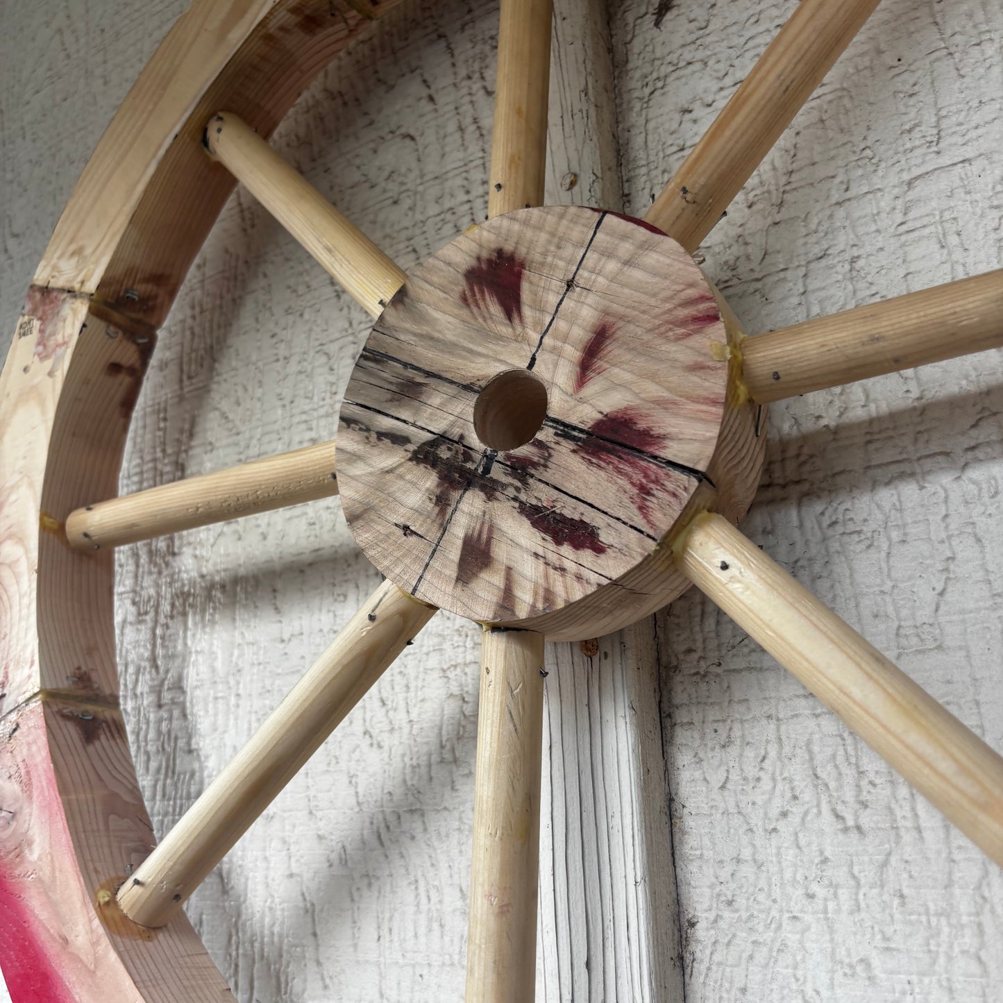 DECORATIVE WAGON WHEEL WOOD WALL ART WESTERN HOME DECOR HANDMADE TEXAS USA