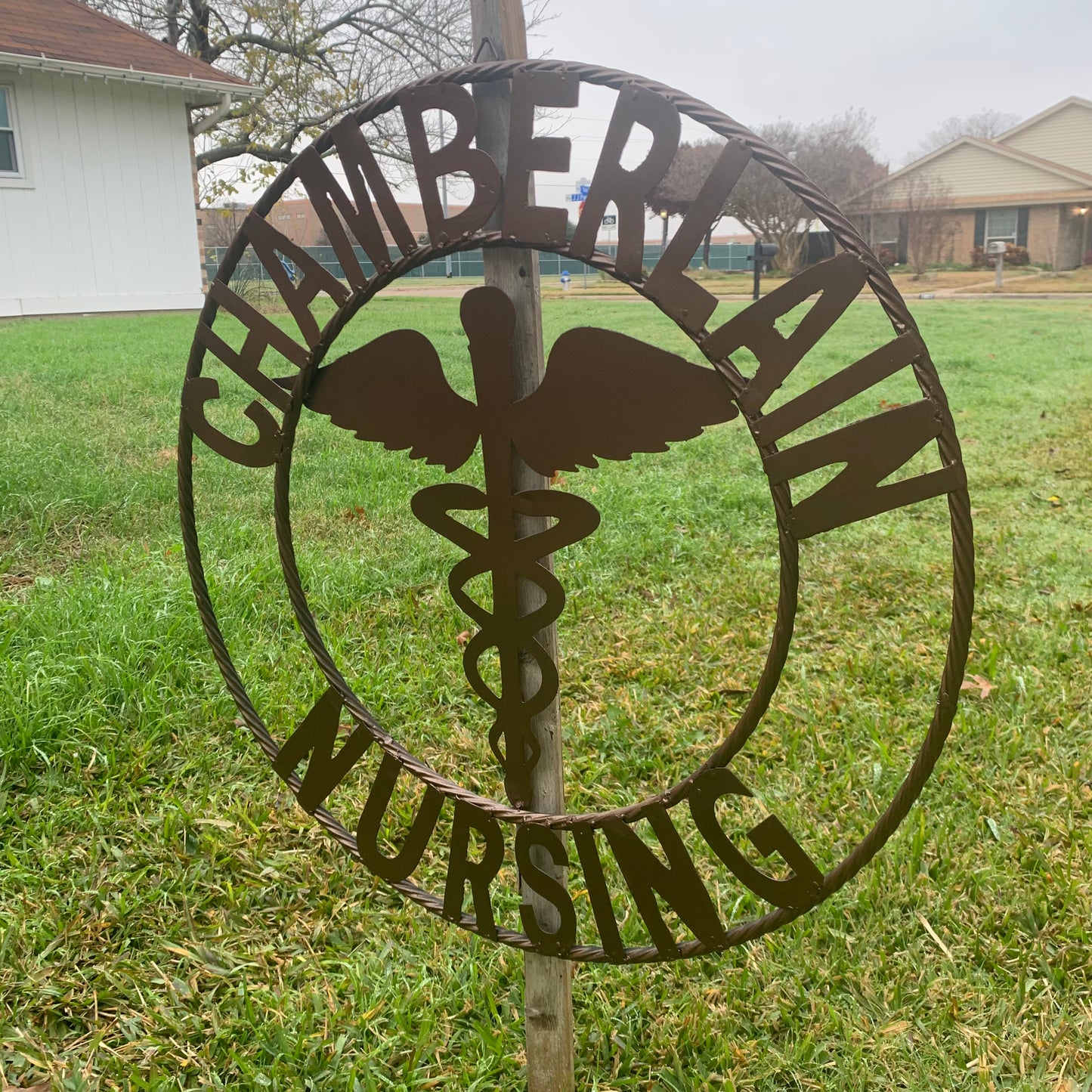 CHAMBERLAIN NURSING STYLE CUSTOM NAME SIGN MEDICAL LOGO HANDMADE