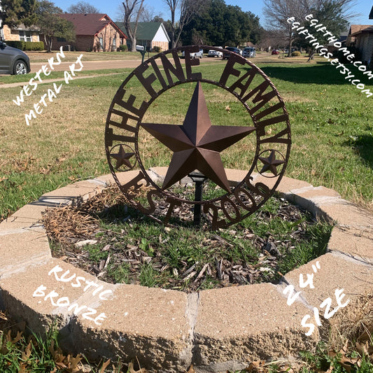 FINE FAMILY STYLE YOUR CUSTOM NAME STAR BARN STAR METAL LONE STAR WESTERN HOME DECOR RUSTIC BRONZE HANDMADE 24",32",36",50"