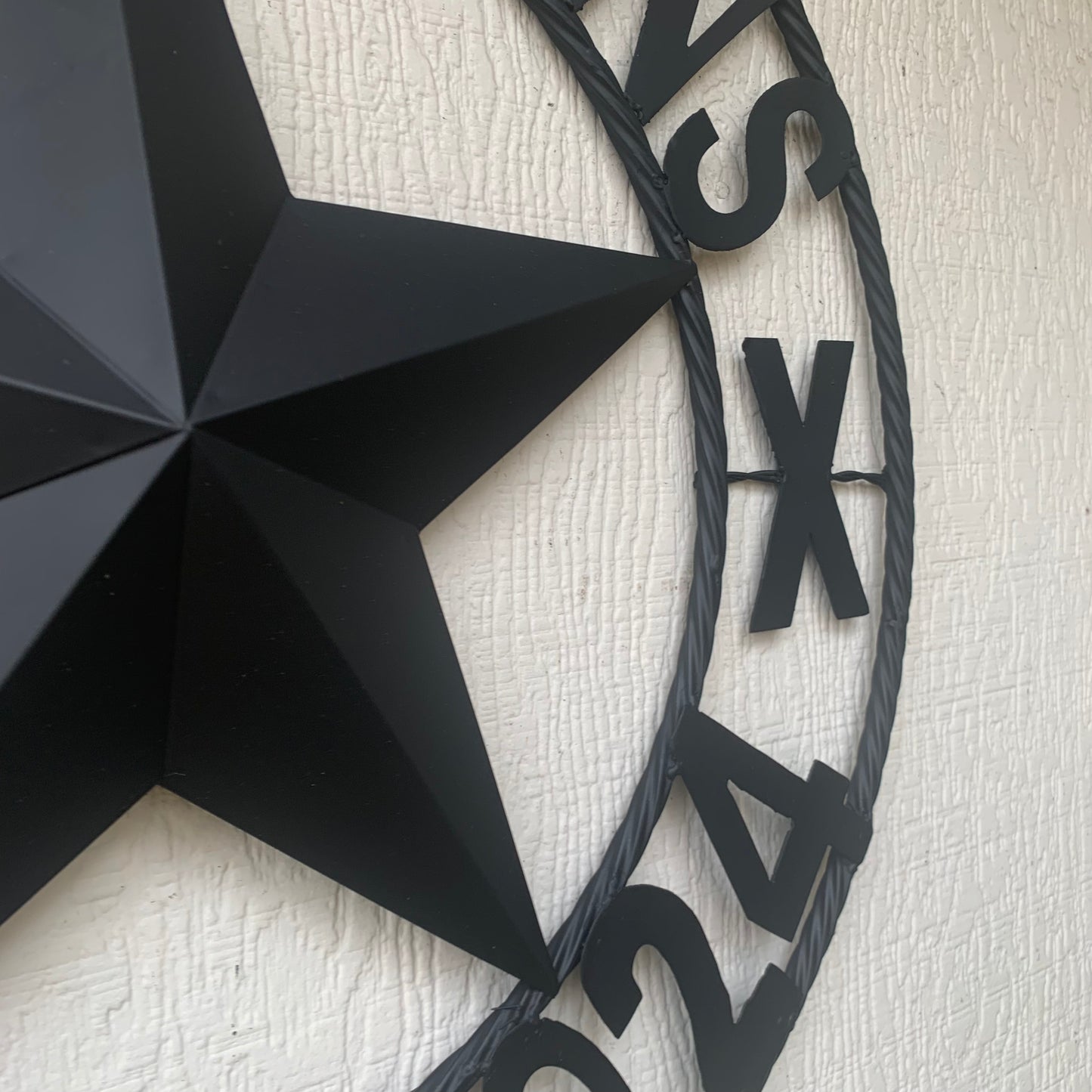 MARDENS STYLE CUSTOM NAME STAR BARN METAL STAR 3d TWISTED ROPE RING WESTERN HOME DECOR RUSTIC BLACK HANDMADE 24",32",36",50"