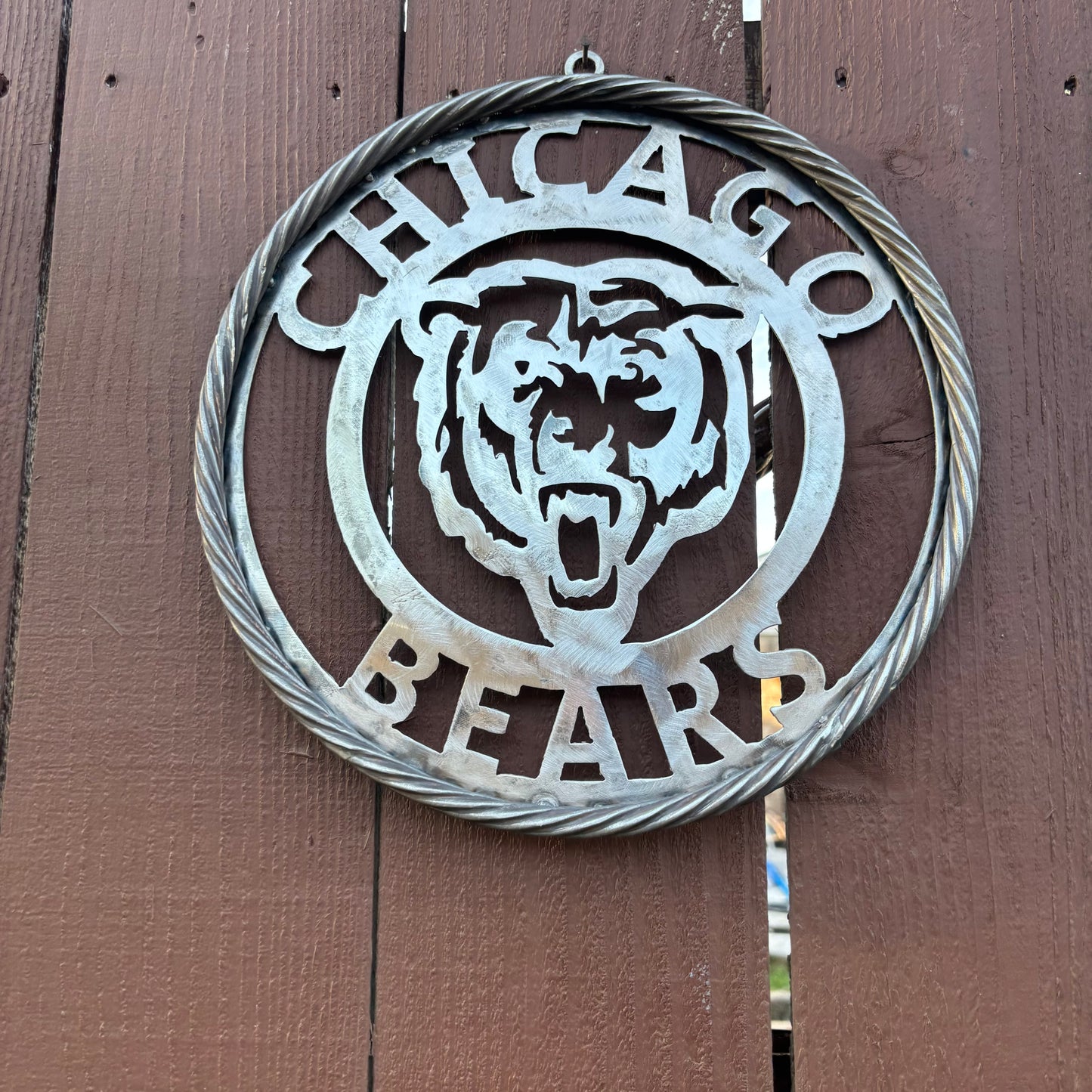 CHICAGO BEARS CUSTOM RAW METAL VINTAGE CRAFT SIGN TEAM HANDMADE STYLE# 3