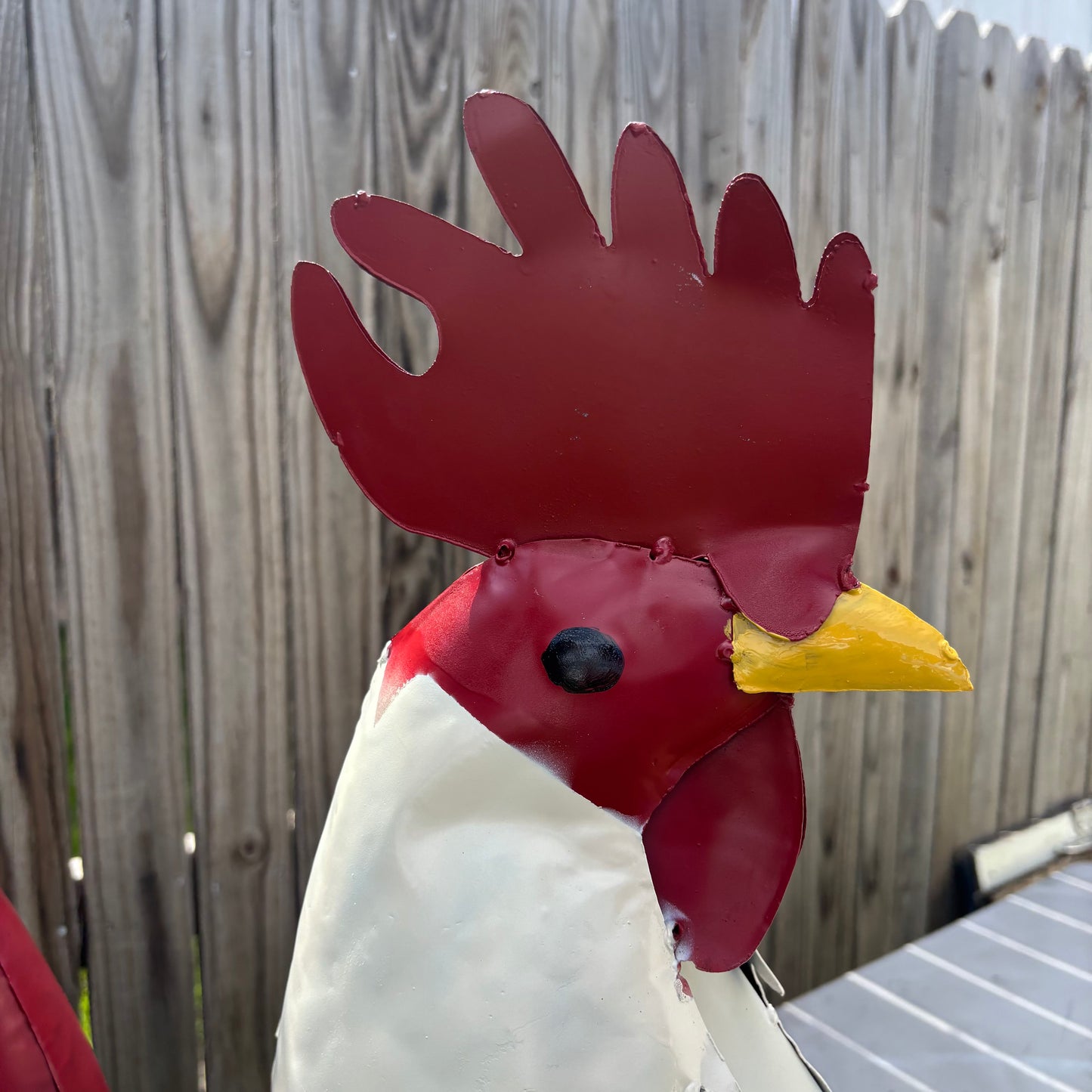 ROOSTER RED WHITE BLUE PATRIOTIC GARDEN METAL SCULPTURE WESTERN HOME DECOR ORNAMENT HANDMADE #34-003 18",30",40"