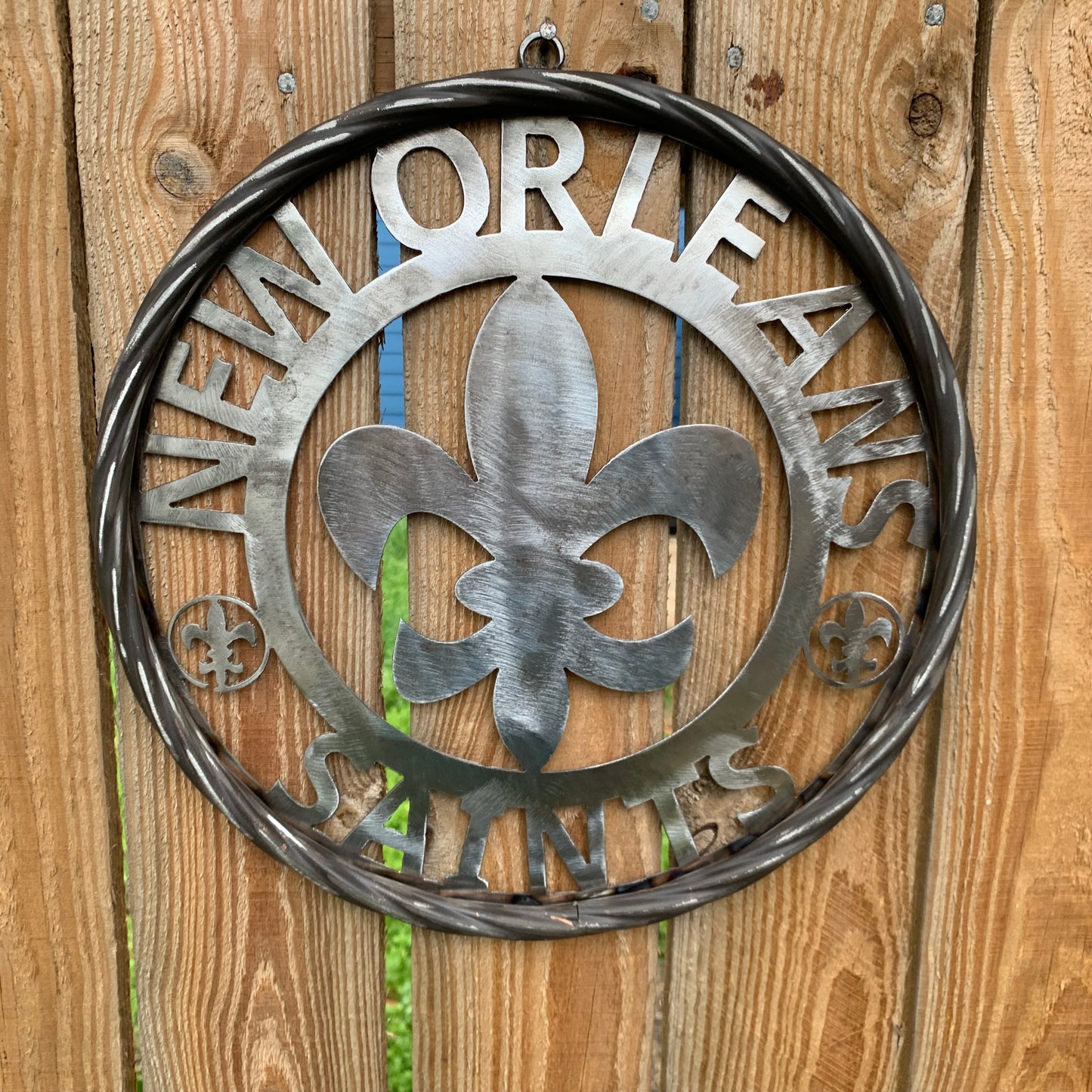 NEW ORLEANS SAINTS CUSTOM RAW METAL CRAFT SIGN WALL ART WESTERN HOME DECOR LASERCUT ART HANDMADE 12",18",24