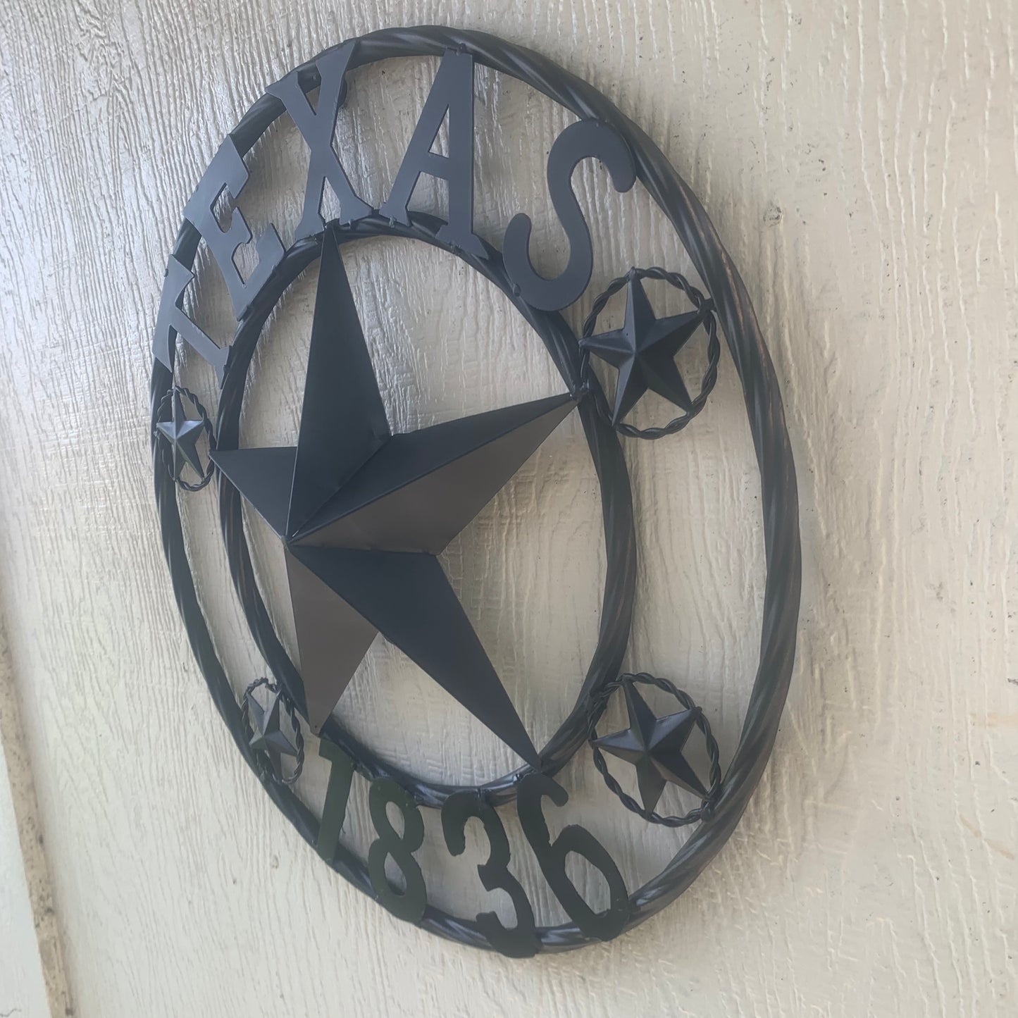 TEXAS 1836 BLACK BARN STAR METAL LONESTAR WESTERN HOME DECOR HANDMADE NEW 16",24",36",50"