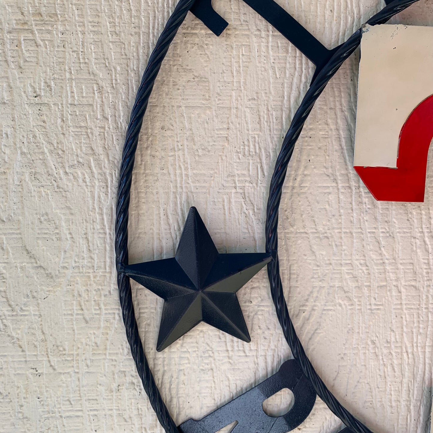 12", 18", 24", 32" TEXAS RANGERS BARN CUSTOM METAL VINTAGE CRAFT SIGN TEAM  WHITE & RED & NAVY BLUE RING & STAR HANDMADE
