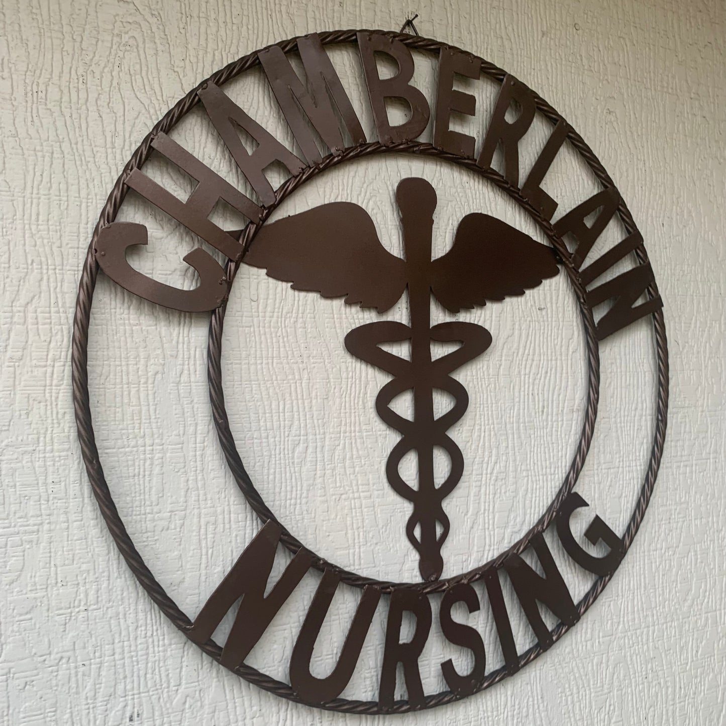 CHAMBERLAIN NURSING STYLE CUSTOM NAME SIGN MEDICAL LOGO HANDMADE