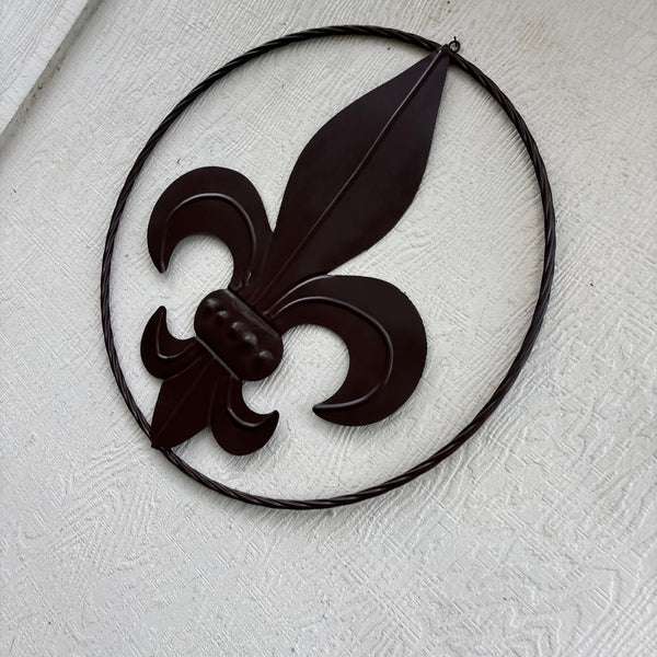 FLEUR DE LIS BRONZE METAL WALL ART SIGN WESTERN HOME DECOR HANDMADE NEW 12",18",24",32"