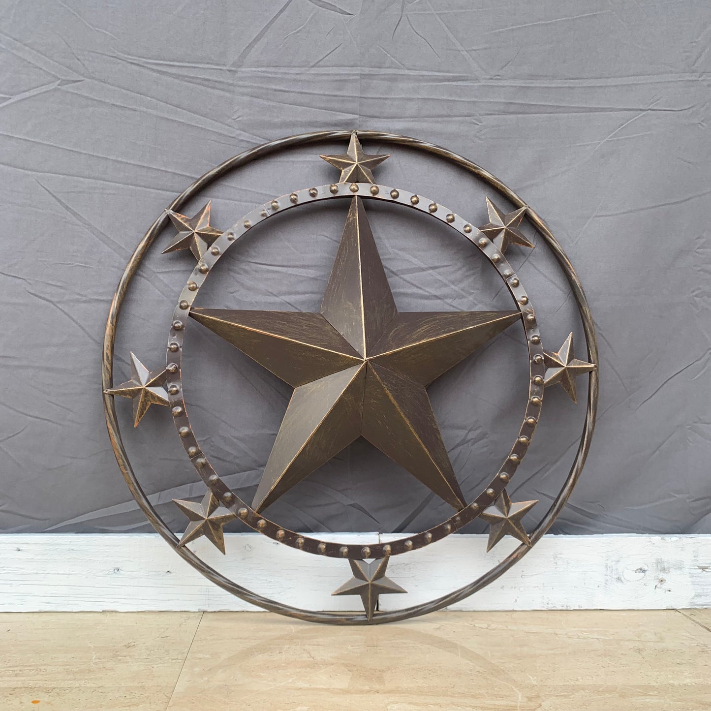 24" MULTI STAR BEADED COLIBROX BARN STAR METAL LONESTAR WESTERN HOME DECOR HANDMADE RUSTIC DARK BRONZE NEW