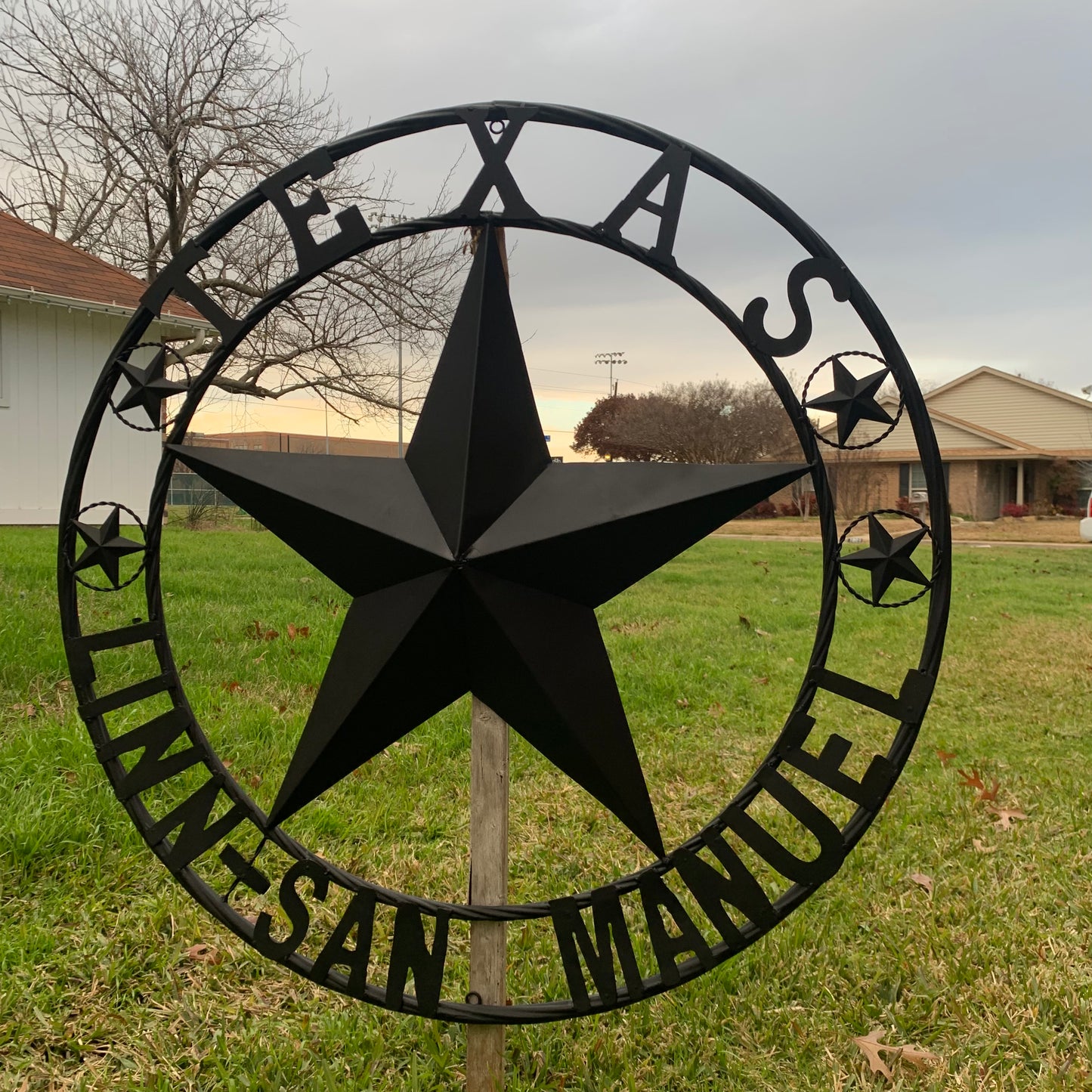 LINN SAN MANUEL STYLE YOUR CUSTOM NAME STAR METAL BARN LONE STAR 3d TWISTED ROPE RING WESTERN HOME DECOR HANDMADE NEW