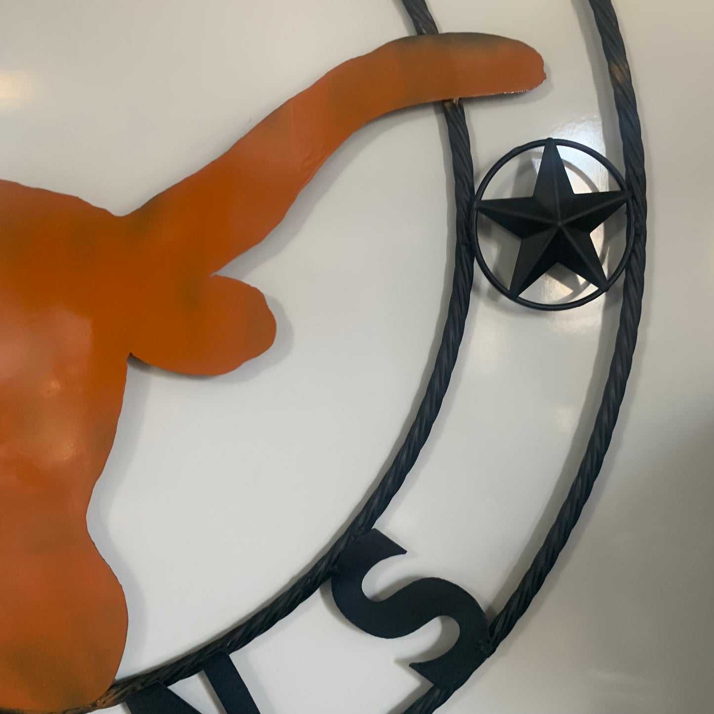 HOOKEM HORNS WITH LONE STAR TEXAS LONGHORNS HOOK EM METAL CUSTOM VINTAGE CRAFT WALL ART TEAM SIGN HANDMADE
