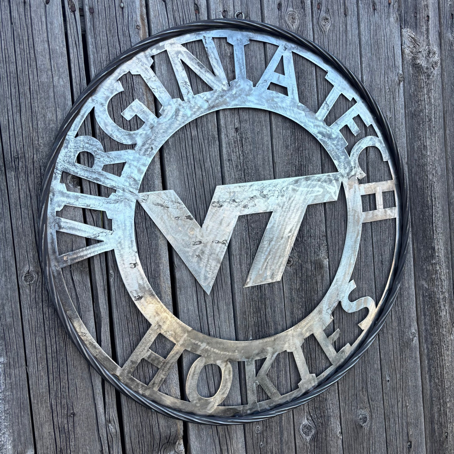 VIRGINIA TECH CUSTOM RAW METAL VINTAGE CRAFT SIGN TEAM UNPAINTED HANDMADE TO ORDER