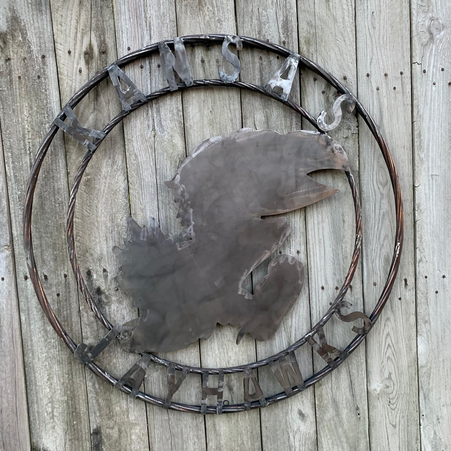 KANSAS JAYHAWKS RAW CUSTOM METAL VINTAGE CRAFT SIGN UNPAINTED TEAM HANDMADE