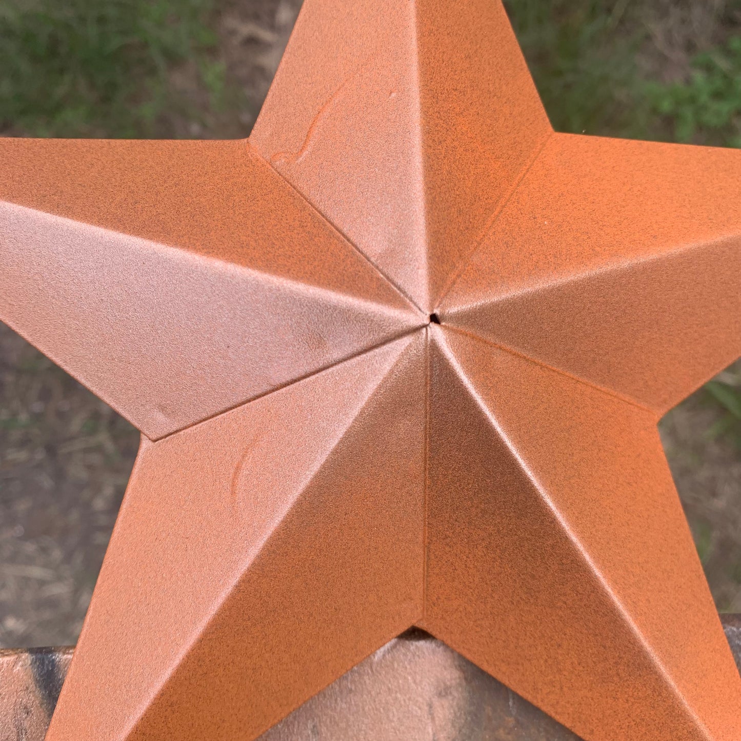ORANGE COPPER SOLID RING BARN STAR 3",4",6",9",12" METAL LONE STAR WESTERN HOME DECOR HANDMADE-#EH10026