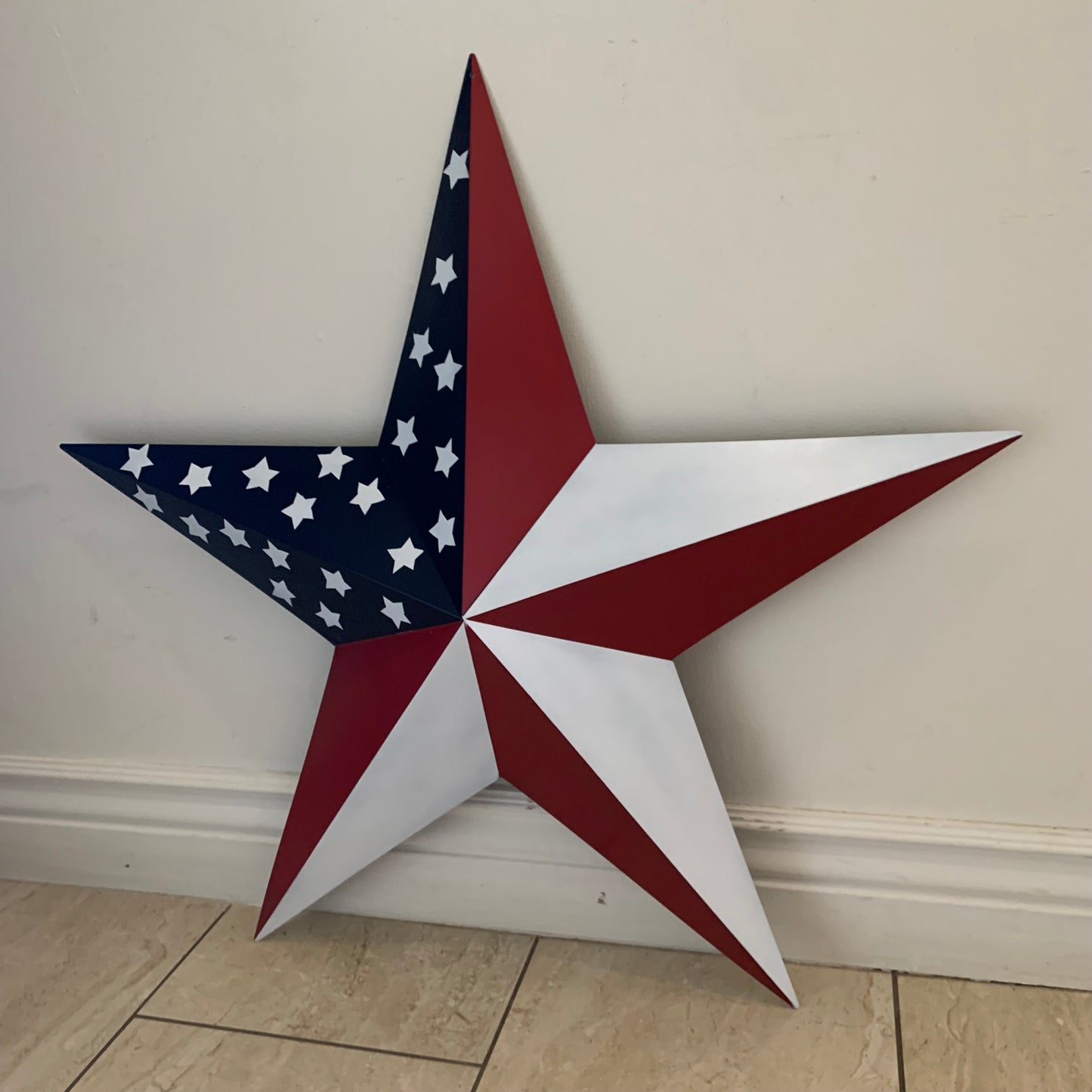 USA FLAG STAR STYLE# 5 RED WHITE & BLUE AMERICANA METAL BARN STAR WALL ART HANDMADE TO ORDER NEW #EH13380