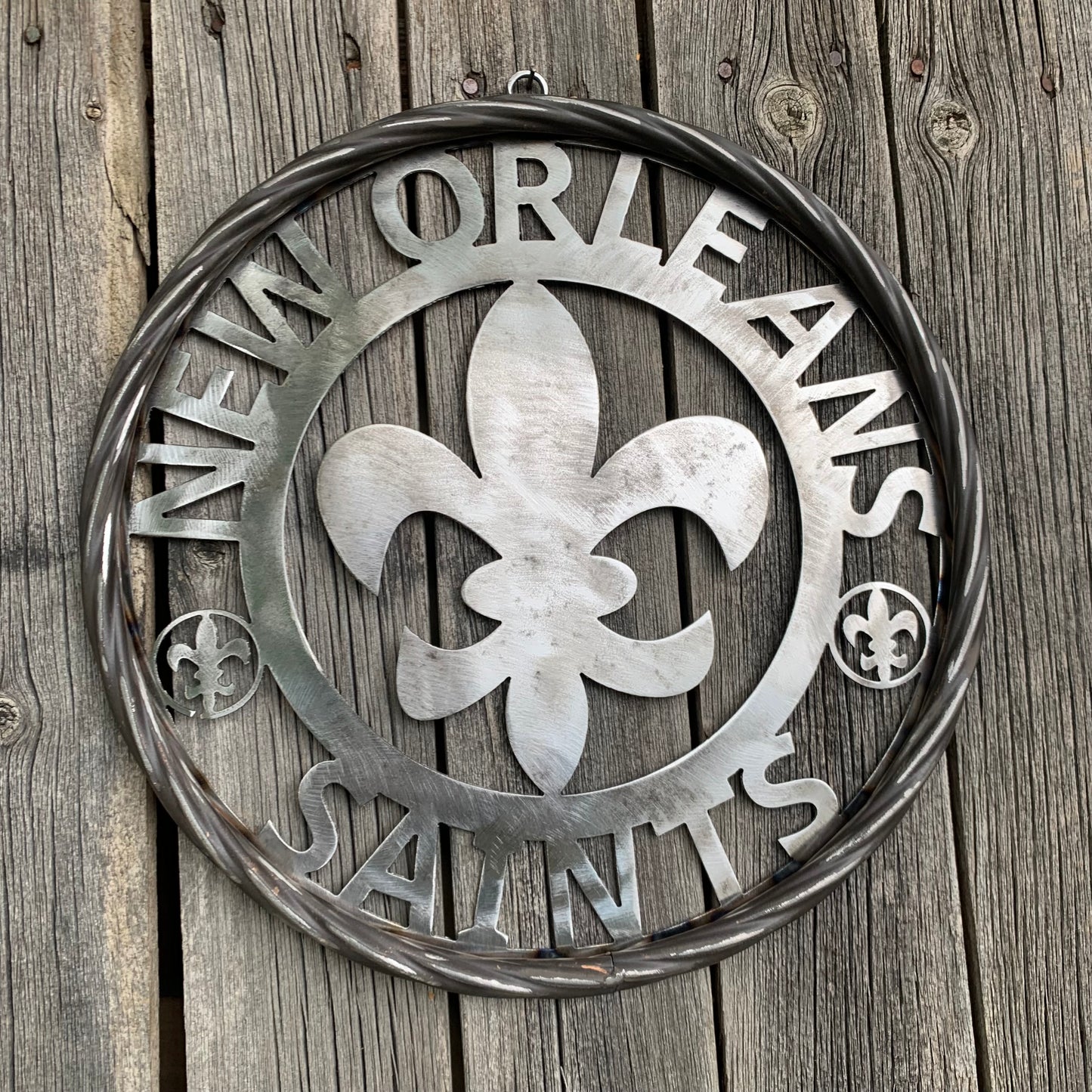 NEW ORLEANS SAINTS CUSTOM RAW METAL CRAFT SIGN WALL ART WESTERN HOME DECOR LASERCUT ART HANDMADE 12",18",24