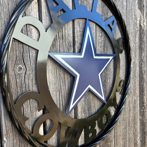 18",24",36" DALLAS COWBOYS METAL WALL ART WESTERN HOME DECOR VINTAGE RUSTIC BRONZE NEW #EH12316