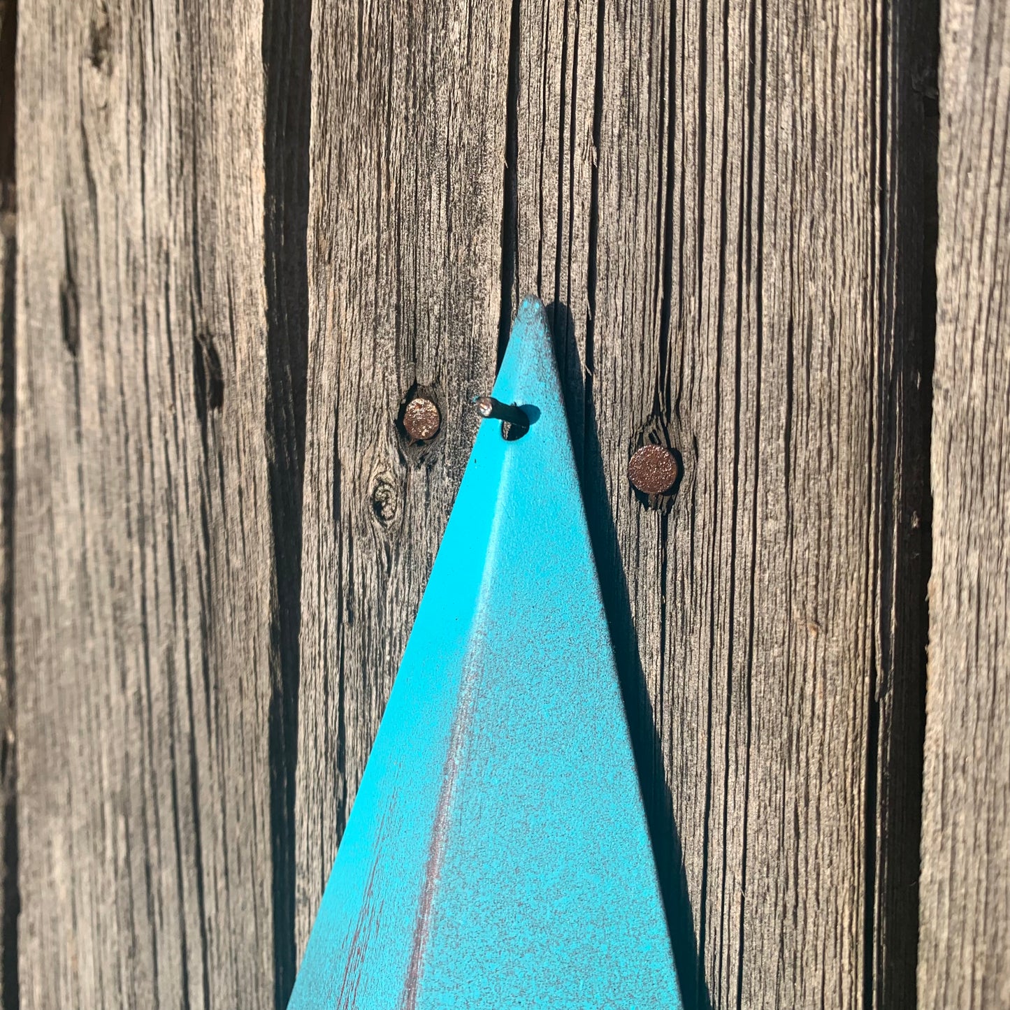 #EH10540 TURQUOISE DISTRESSED TWO TONE BARN STAR METAL ART WESTERN HOME DECOR HANDMADE NEW