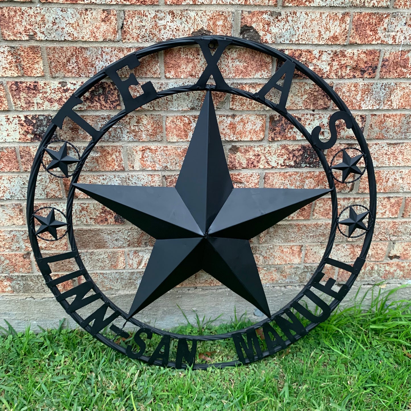 LINN SAN MANUEL STYLE YOUR CUSTOM NAME STAR METAL BARN LONE STAR 3d TWISTED ROPE RING WESTERN HOME DECOR HANDMADE NEW