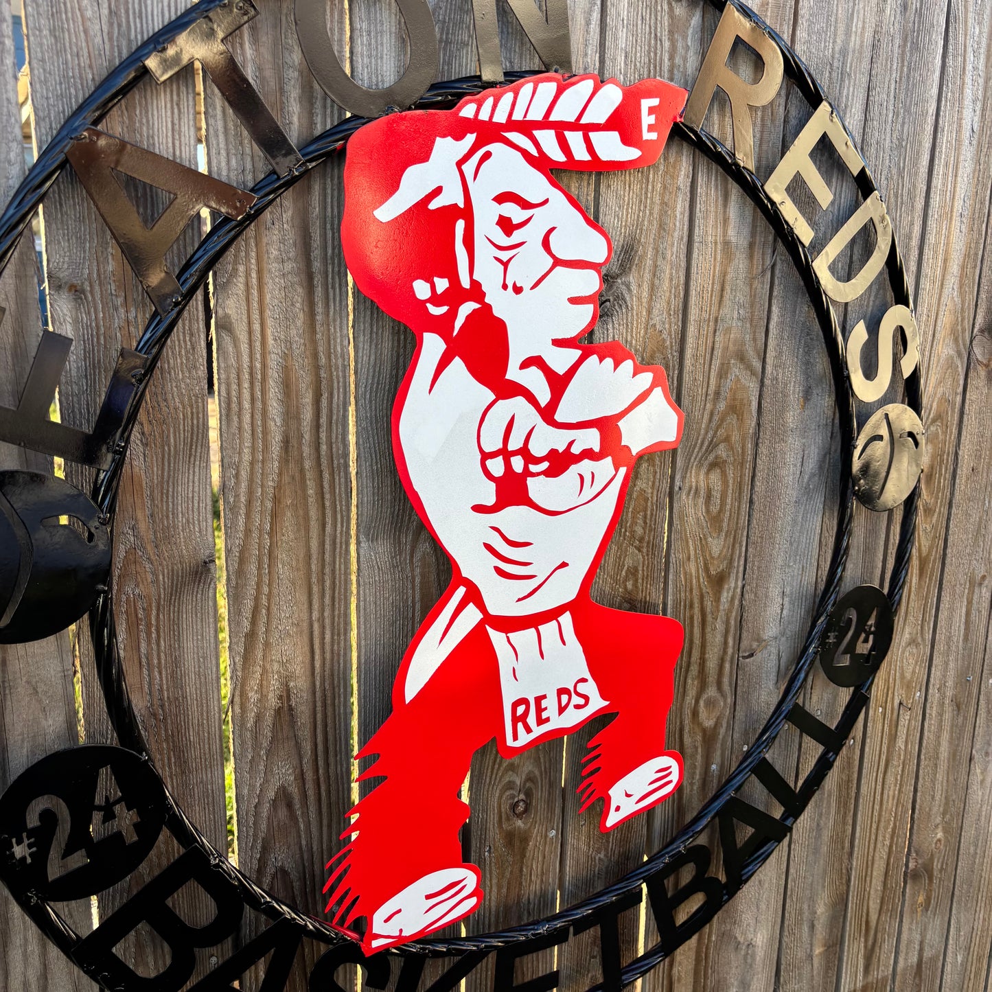 EATON REDS CUSTOM METAL VINTAGE CRAFT SIGN TEAM RED WHITE HANDMADE TO ORDER