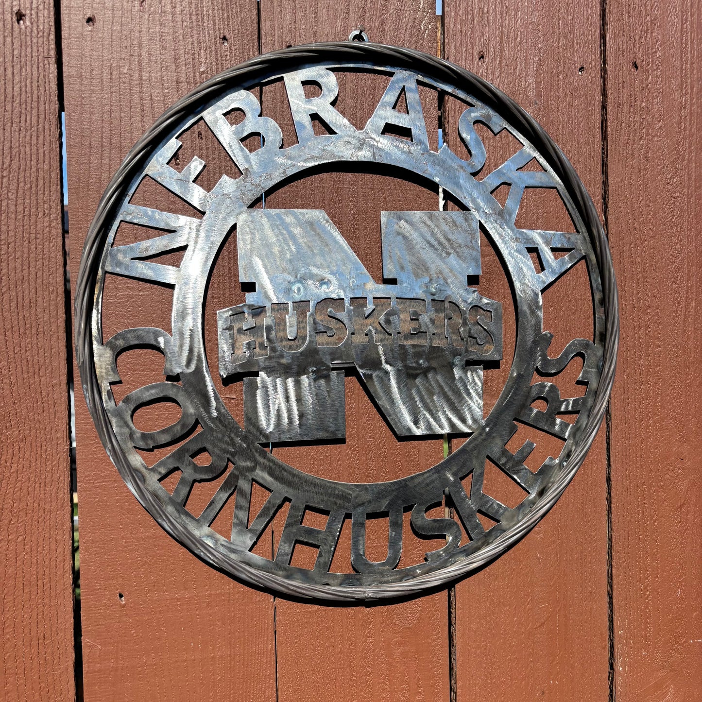 12", 18", 24", 32" NEBRASKA HUSKERS RAW METAL CUSTOM VINTAGE CRAFT TEAM SIGN