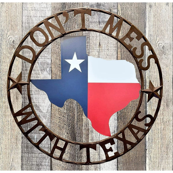 DON'T MESS WITH TEXAS 24" METAL WALL ART SIGN WESTERN HOME DECOR #EH12839
