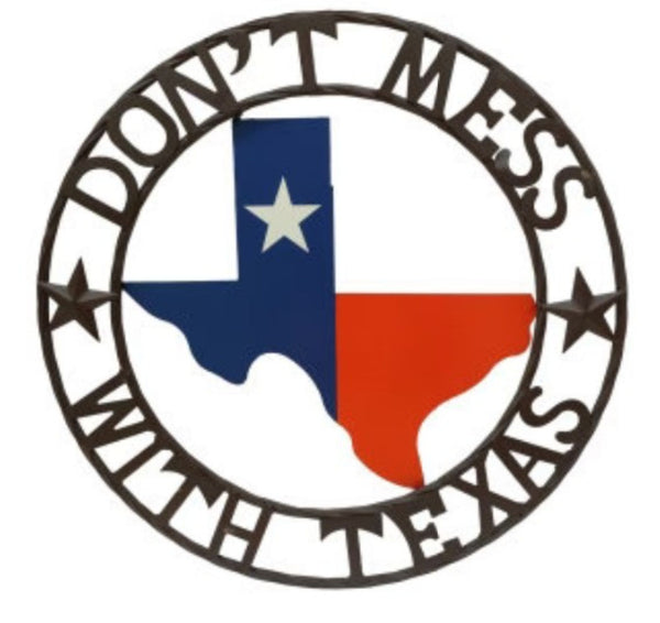 24" DON'T MESS WITH TEXAS BARN METAL SIGN WALL DECOR WESTERN HOME DECOR NEW HANDMADE #EH13117