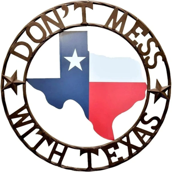 DON'T MESS WITH TEXAS 24" METAL WALL ART SIGN WESTERN HOME DECOR #EH12839